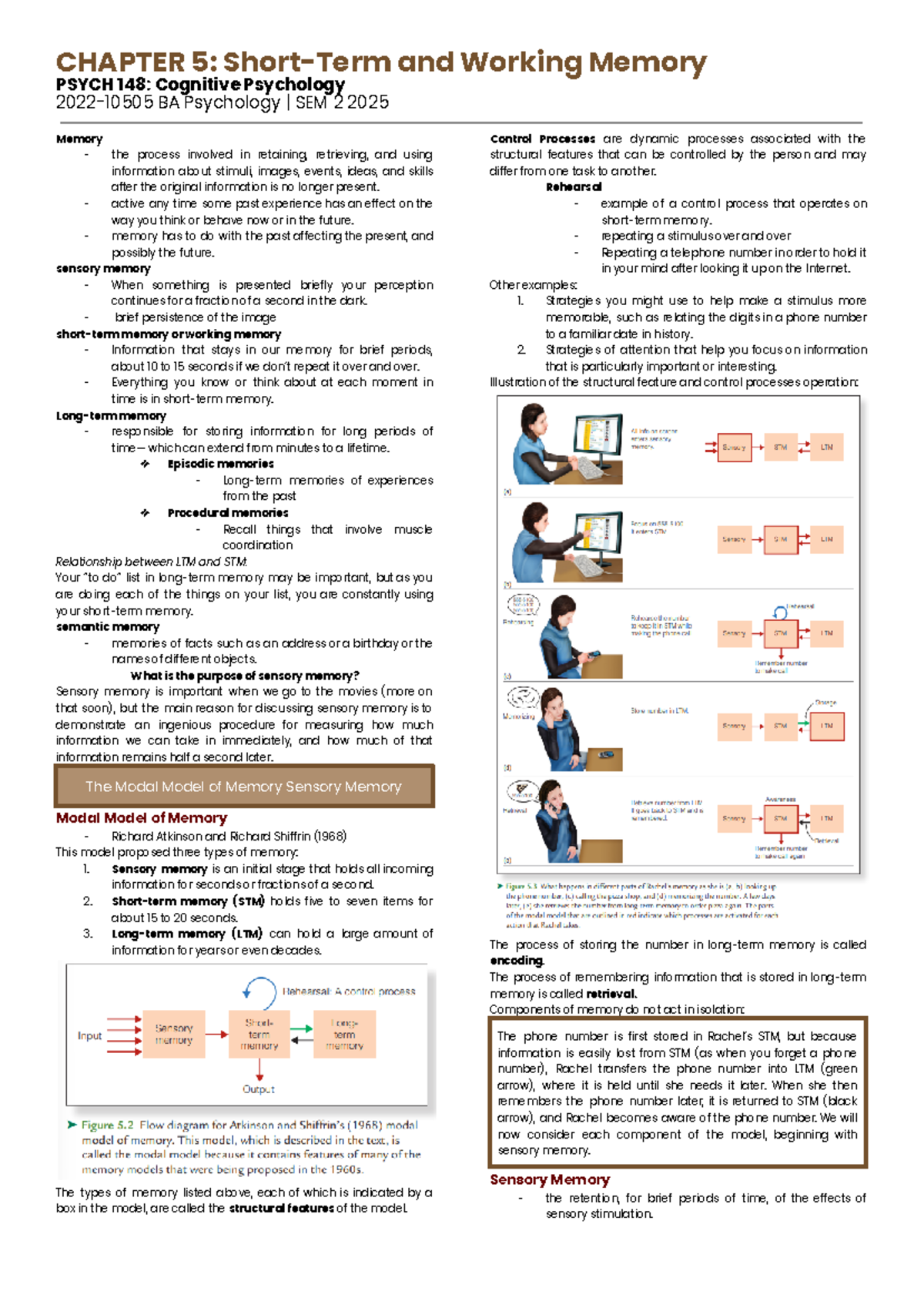 PSYCH 148 C5 Goldstein Short-Term-and-Working-Memory-1 - CHAPTER 5 ...