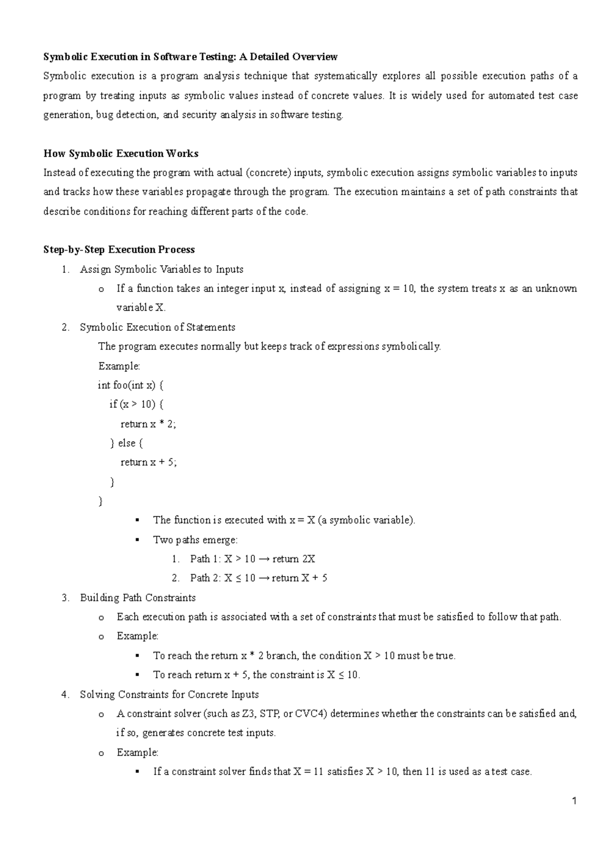 Symbolic Execution & Model Checking in Software Testing: An Overview ...