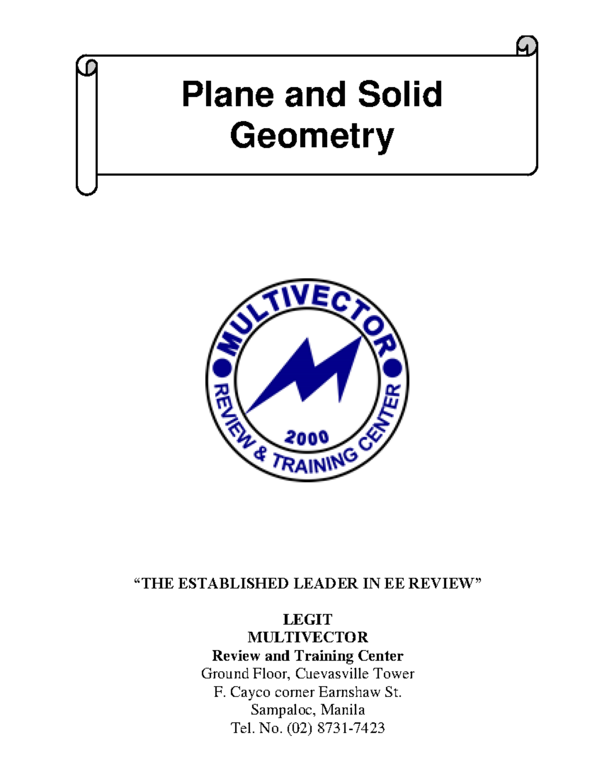 EE 101 - Plane and Solid Geometry Review Notes - Studocu