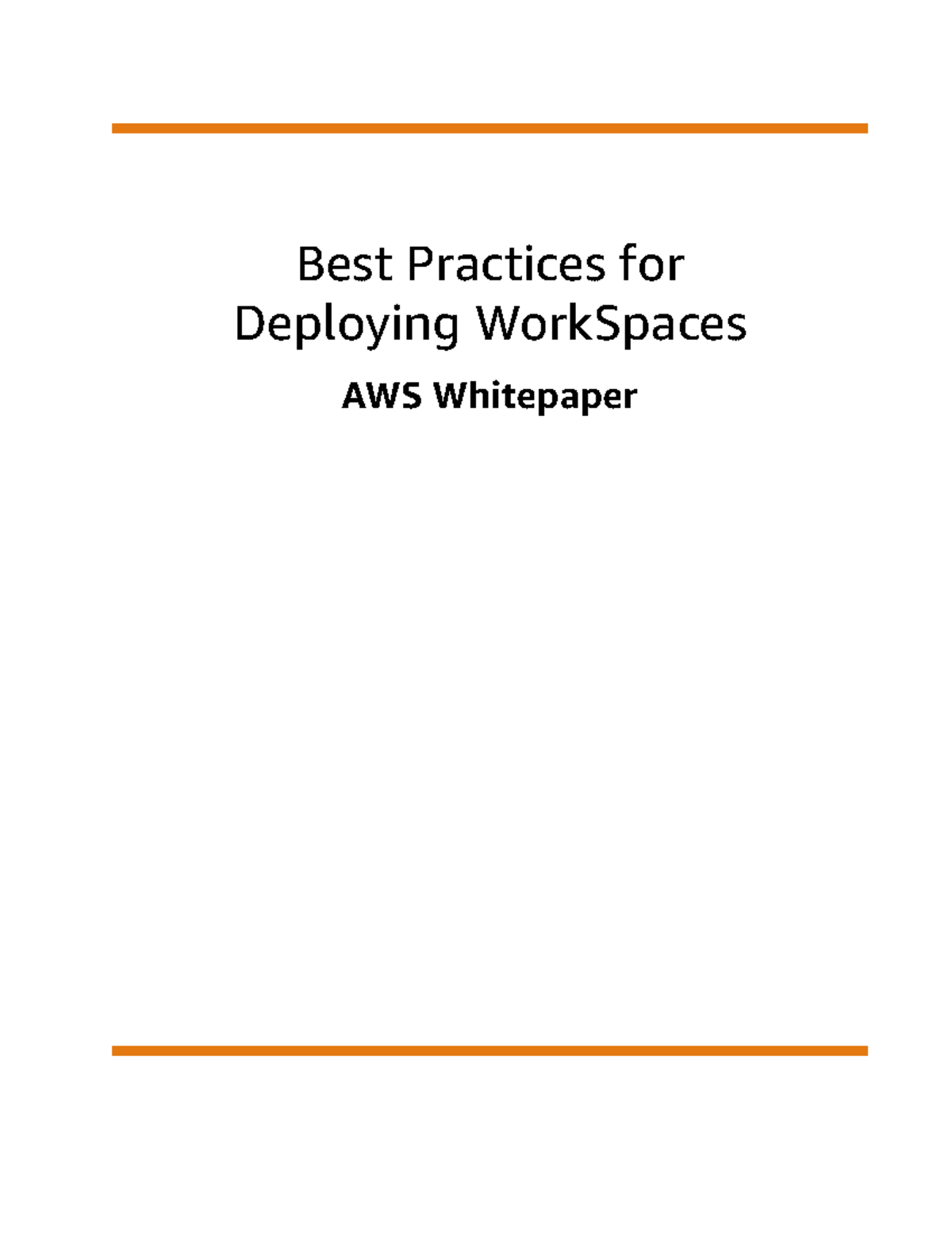 Best practices deploying amazon workspaces - Best Practices for ...