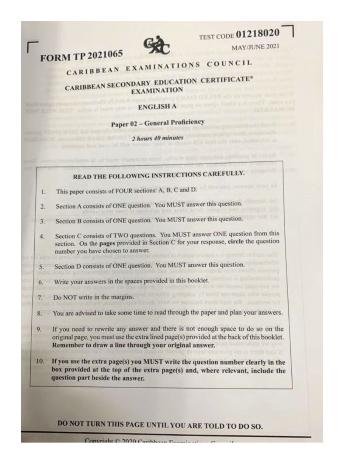CSEC ENG A P2 2021 - Paper 1 MCQ Review - Studocu