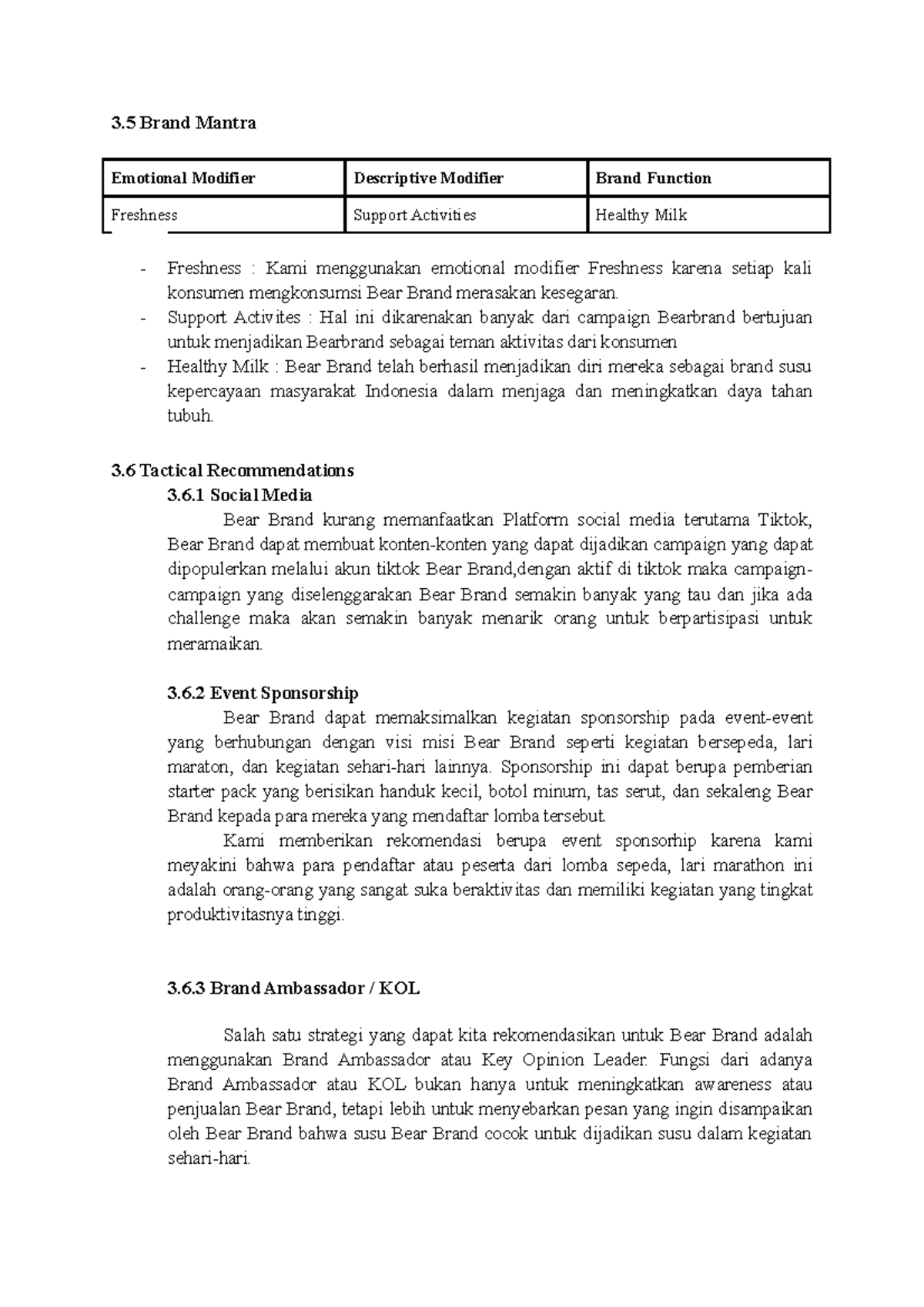Tactical Recommendations and Brand Mantra Nestle Bear Brand - 3 Brand ...
