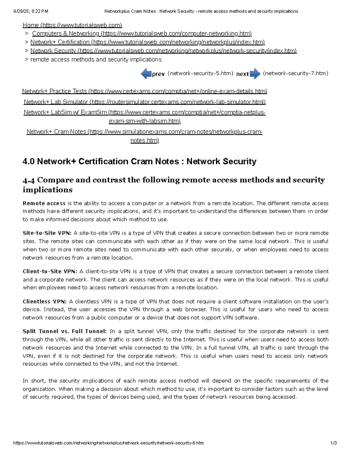 Network+ Cram Notes: Remote Access Methods & Security Implications ...