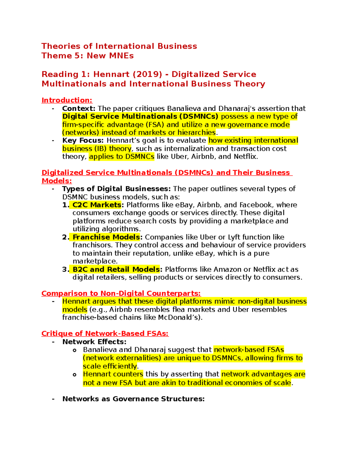 TIB Theme 5: Analysis of New MNEs and Digitalized Business Models ...