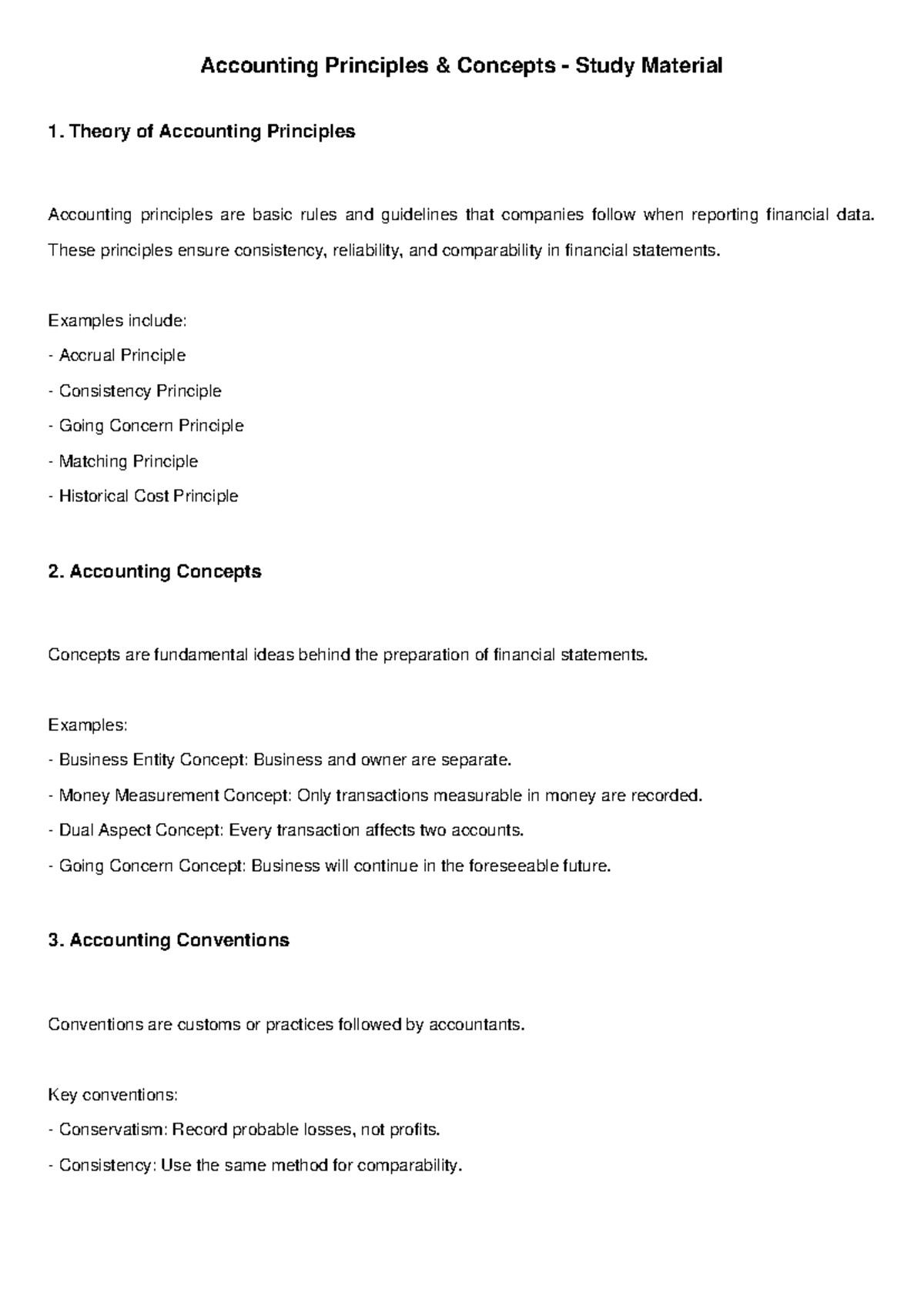 ACC 101: Accounting Principles & Concepts Study Material - Studocu