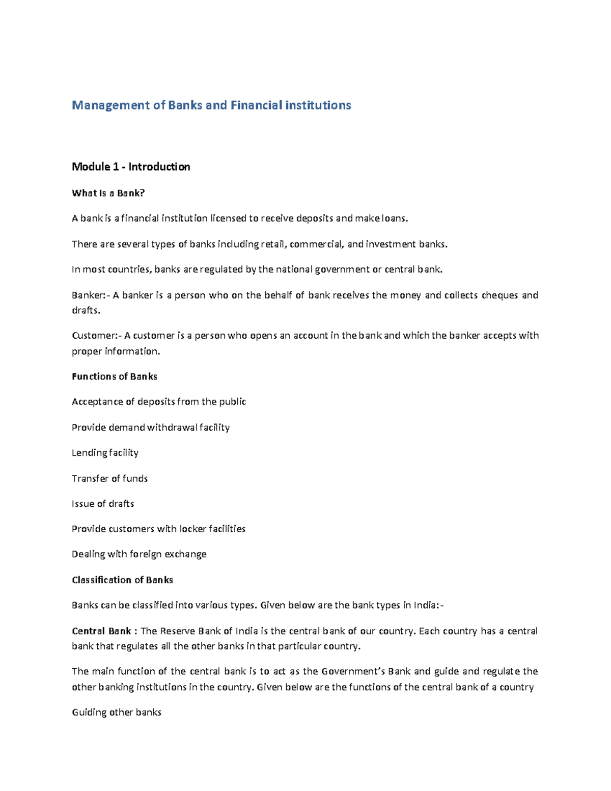 MBFS-WPS Office - summary - Management of Banks and Financial ...