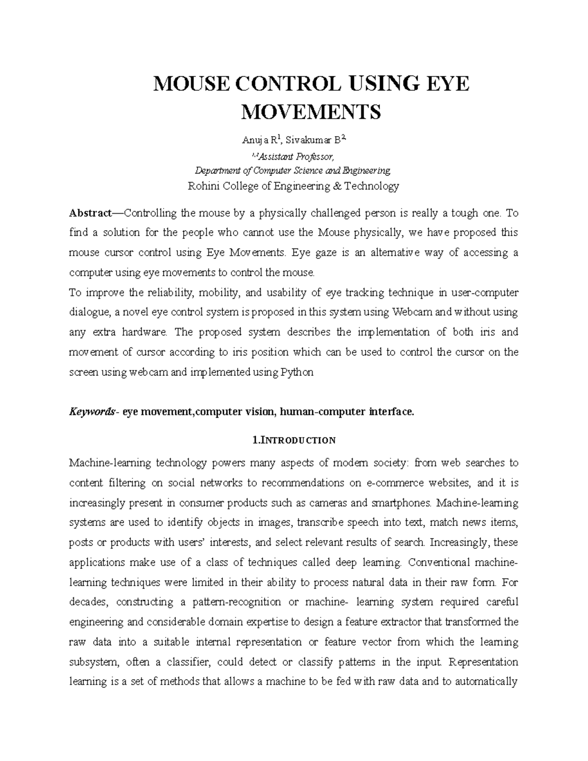 IOT Concepts and Applications - MOUSE CONTROL USING EYE MOVEMENTS Anuja ...