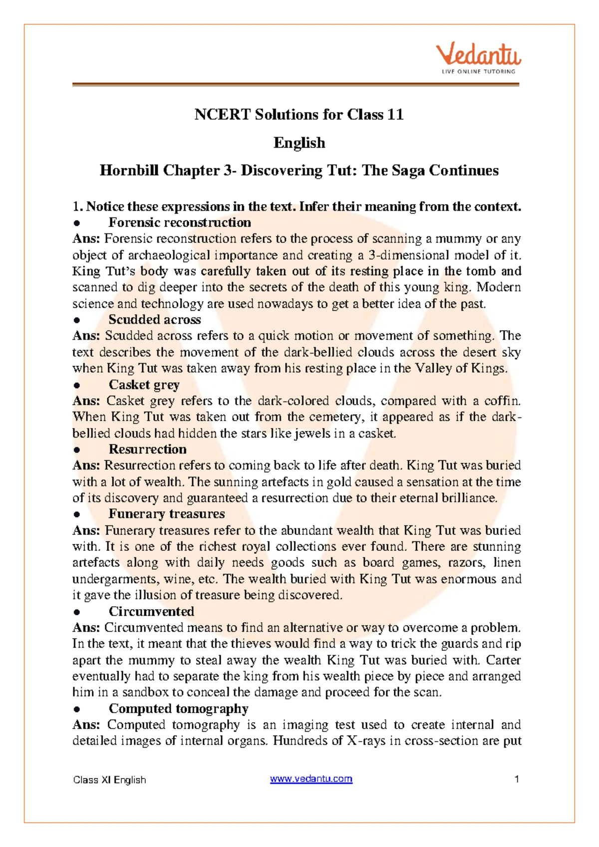 Ncert Solutions for Class 11 English Chapter 2 The Address - Class XI ...