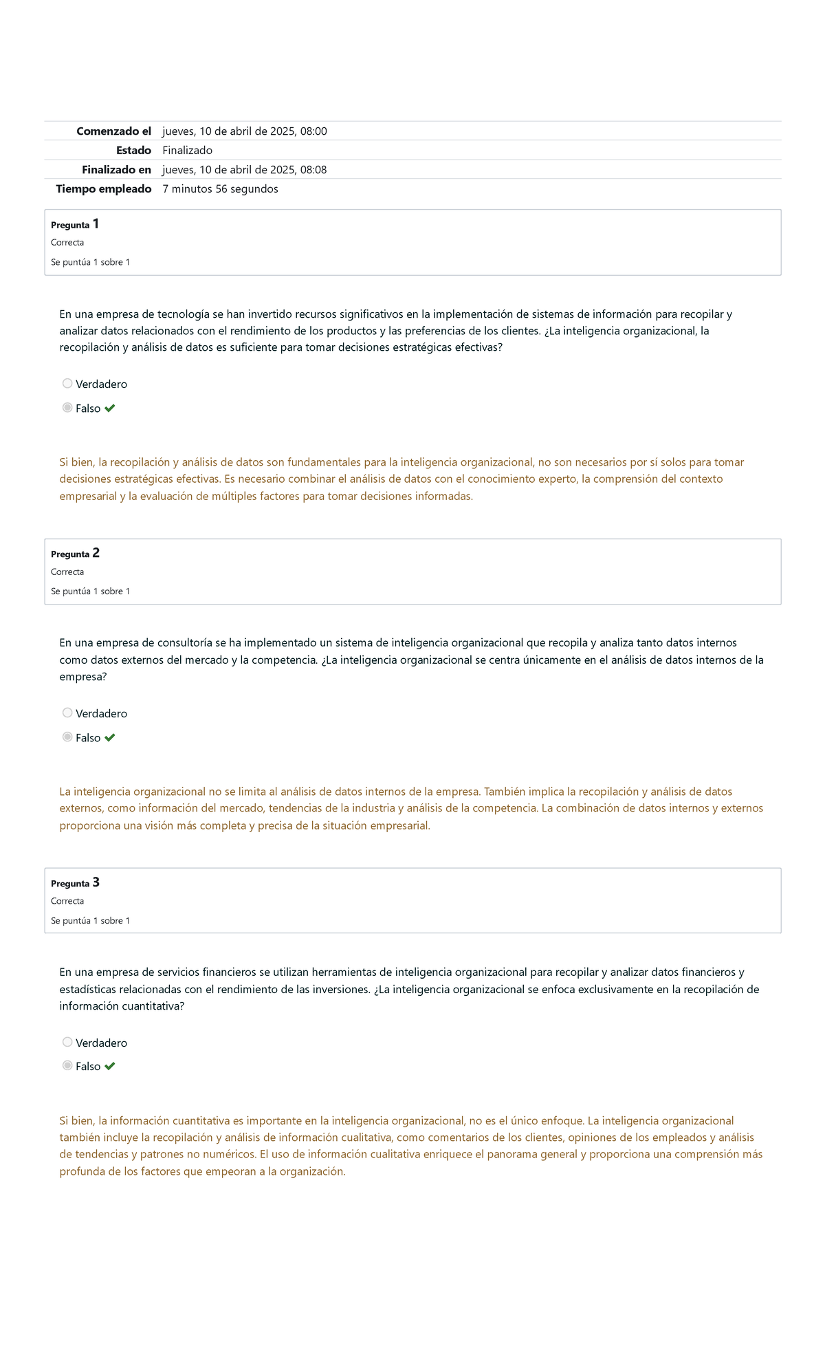Evaluación Diagnóstica Semana 1 - Inteligencia Organizacional SYSH ...