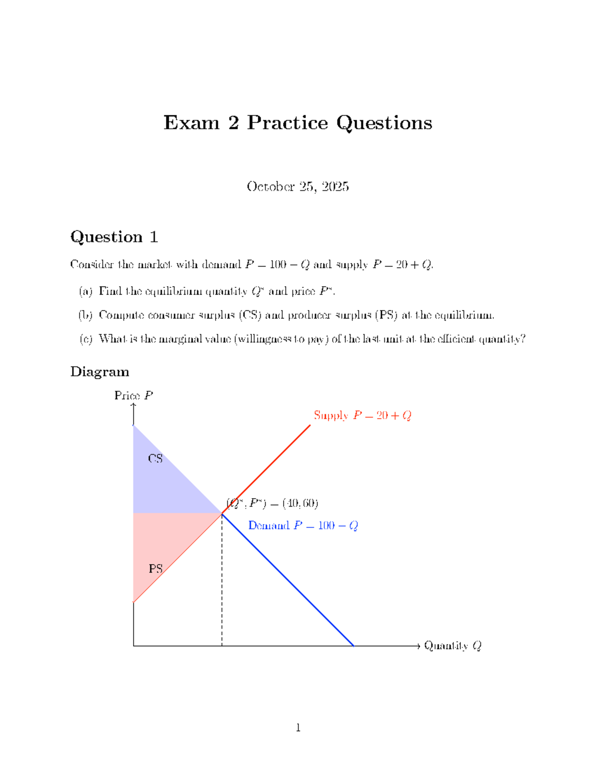 Econ 1113 Midterm 2 Practice Exam Questions and Solutions - Studocu