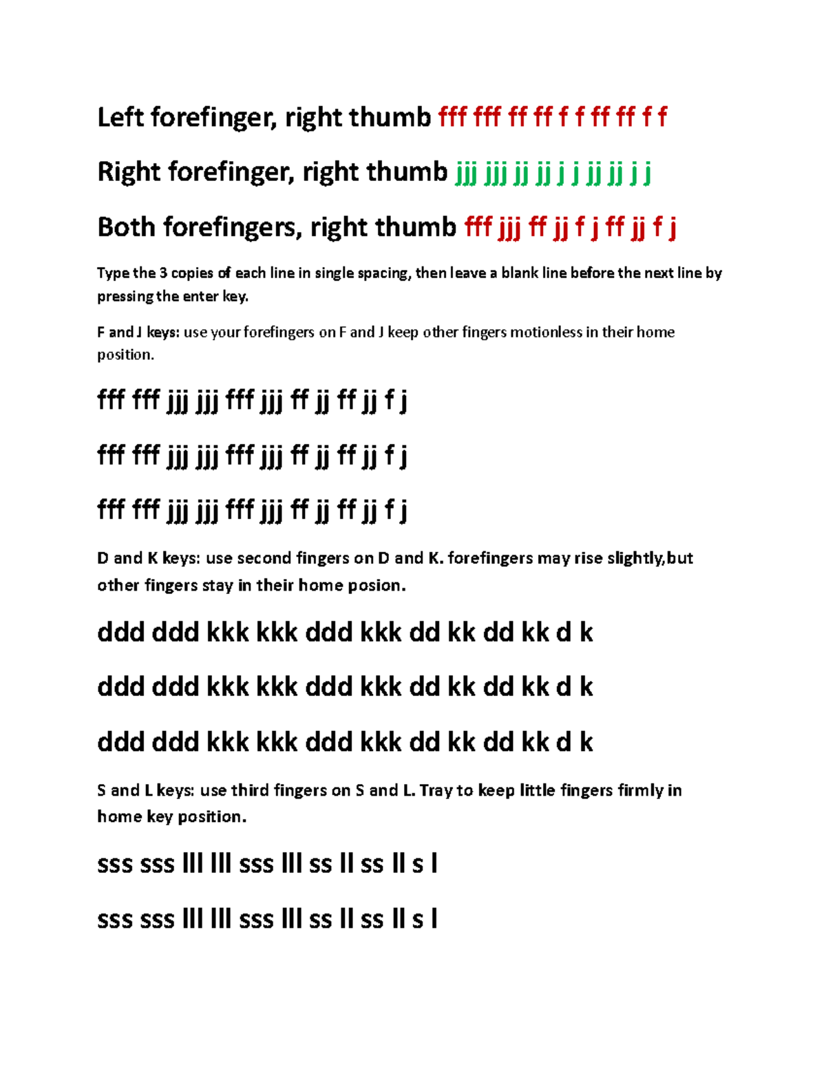 Keyboarding Practice 1: Technique Exercises for Typing Skills - Studeersnel