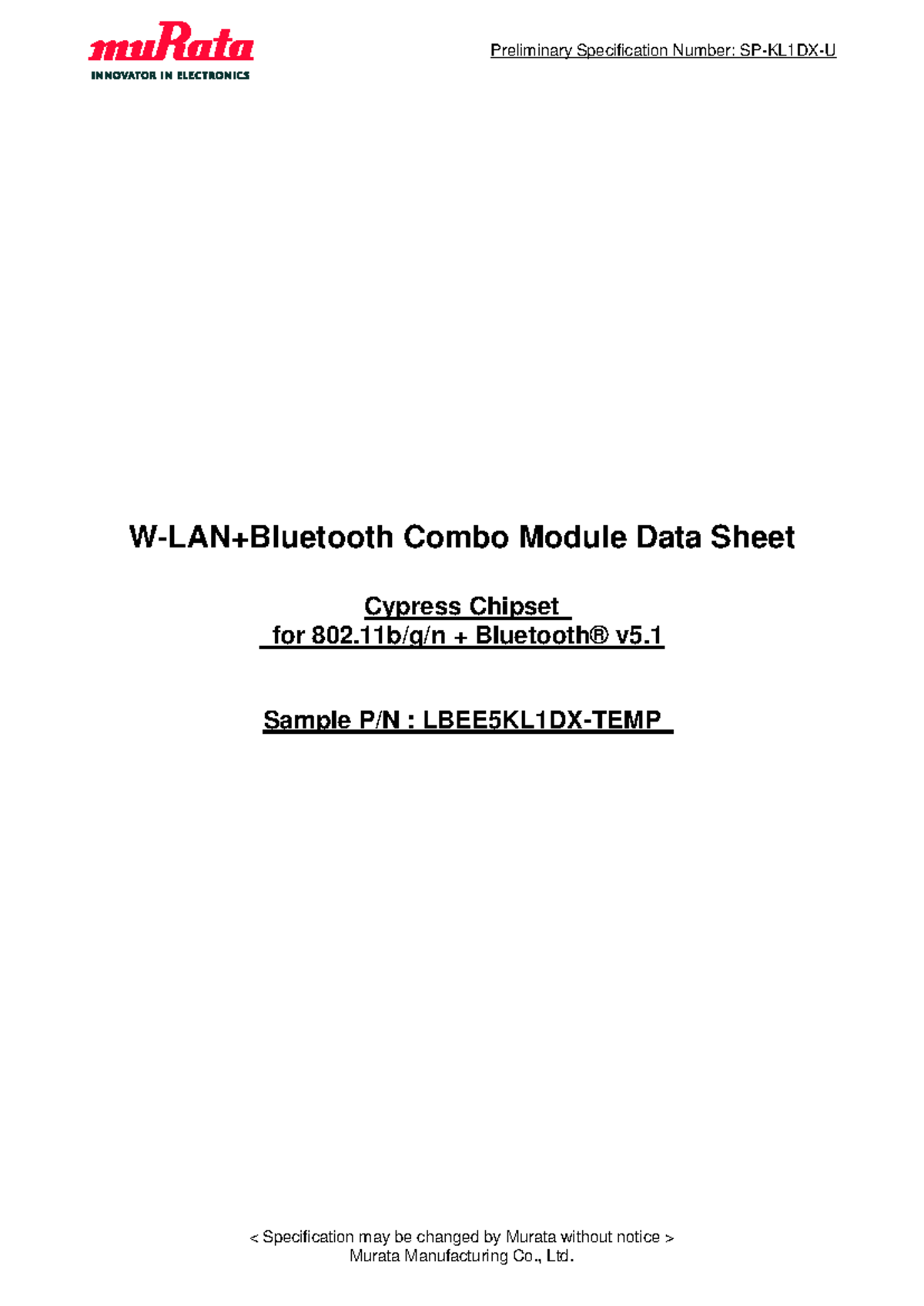 Preliminary Specification for Arduino Portenta H7 with Murata 1DX ...