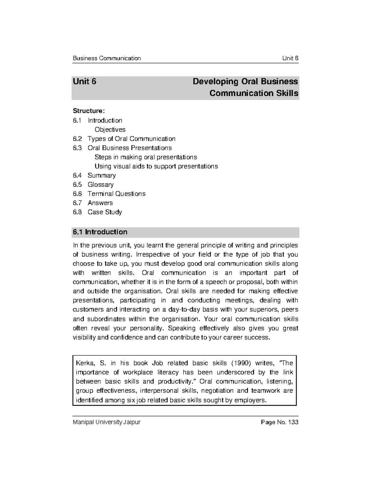 Unit 6 - Developing Oral Business Communication Skills.pdf - Unit 6 ...