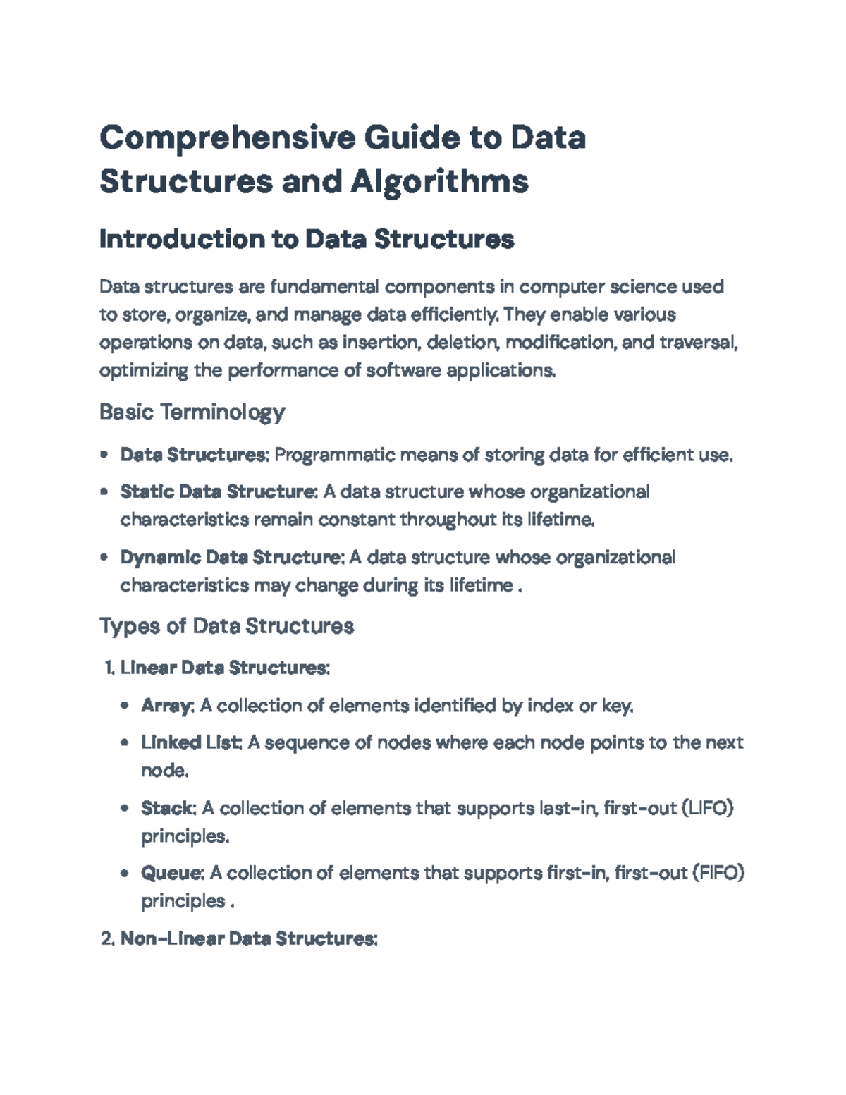 Comprehensive Guide to Data Structures and Algorithms (CS101 ...