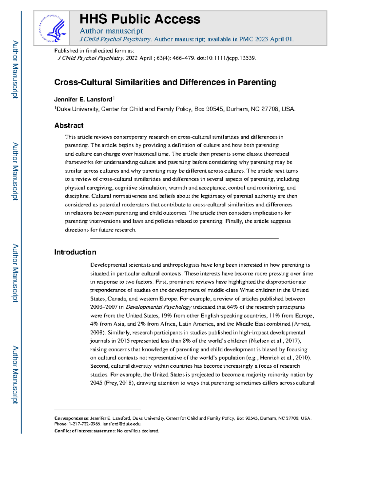 Culture & Parenting: Similarities and Differences in Child Rearing ...