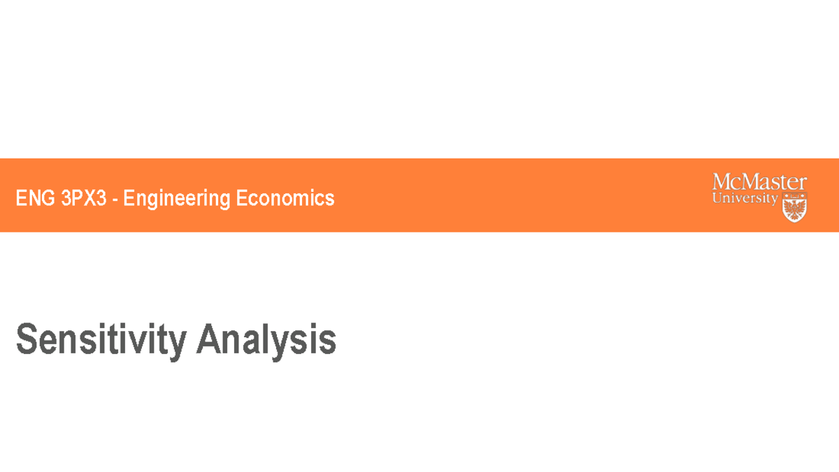 ENG 3PX3 Final Exam: Intro to Sensitivity Analysis in Engineering ...