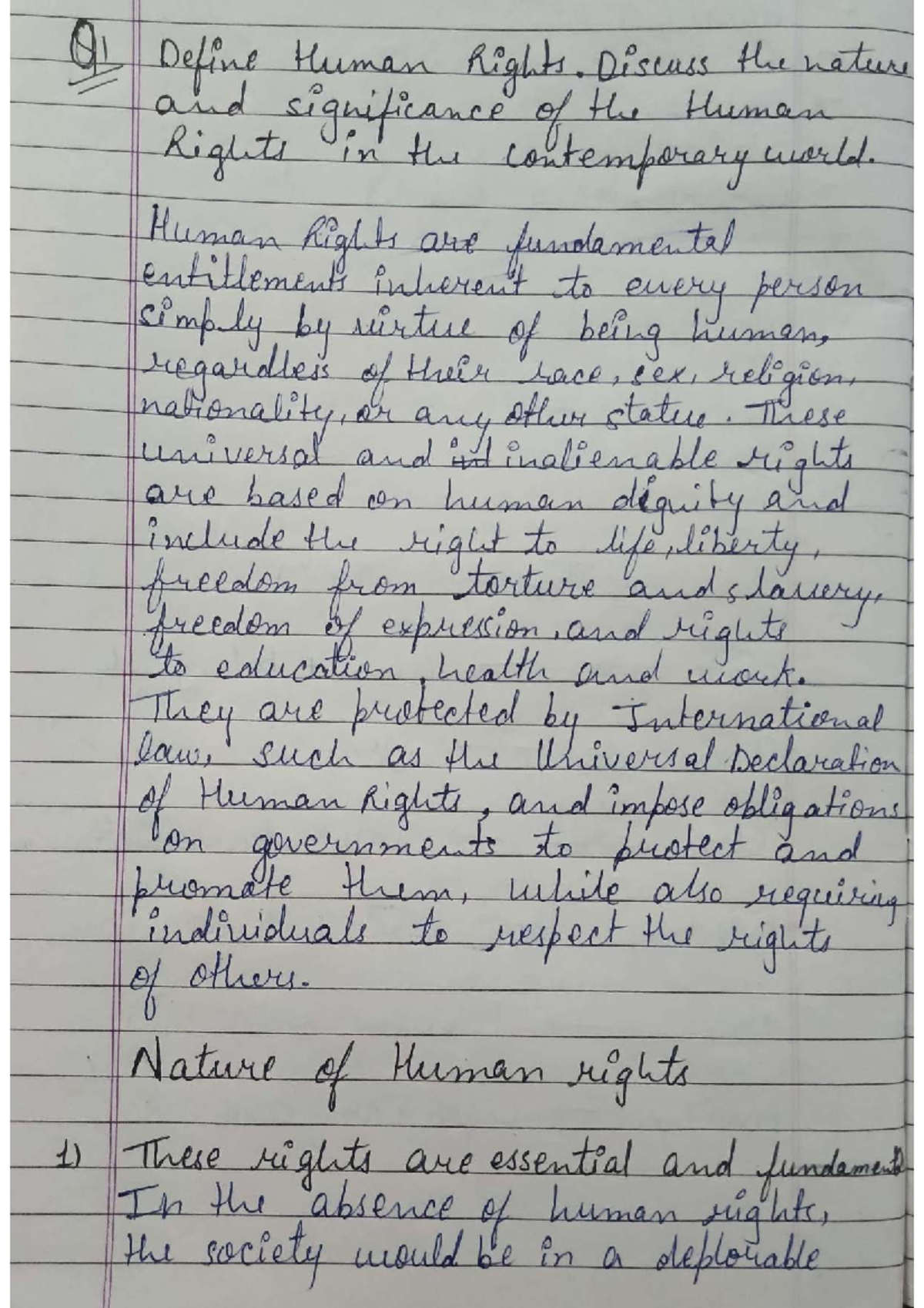 Human Rights Assignment 1: Nature, Evolution, and Contemporary Issues ...