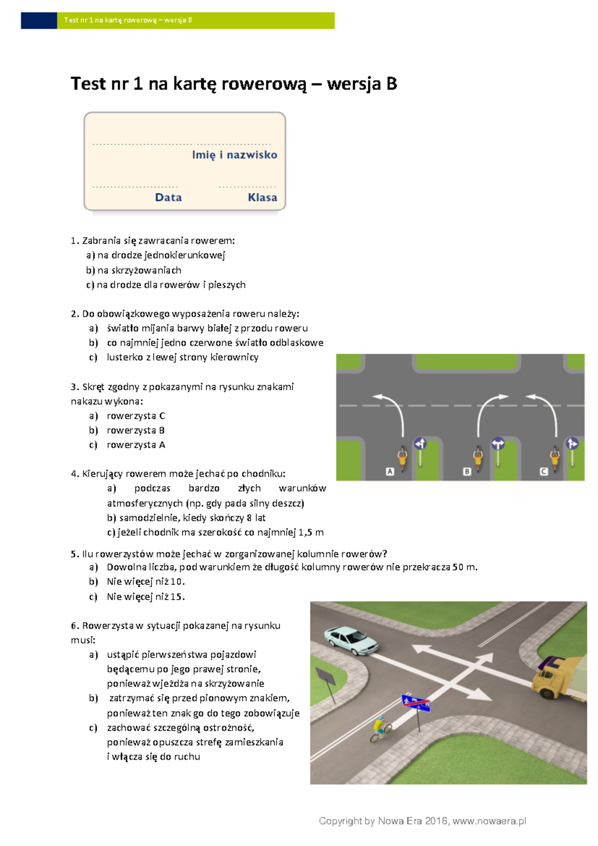 test-na-kart-rowerow-nr-1-wersja-b-studocu