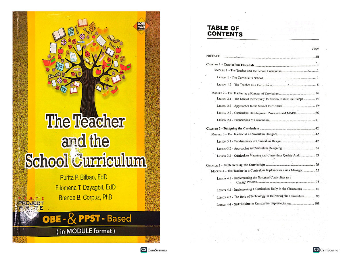 "SG: The Teacher and the School Curriculum - Comprehensive Overview" - Document Preview