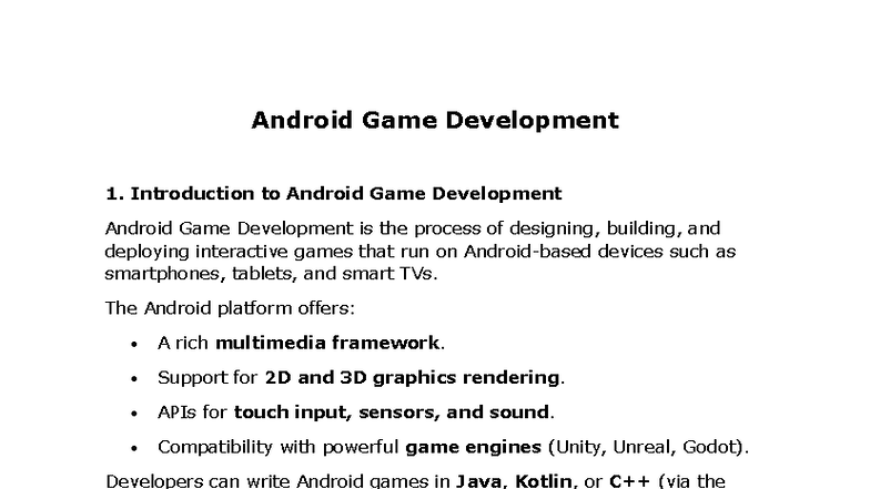 Android Game Development 1: A Comprehensive Guide to Building Games ...