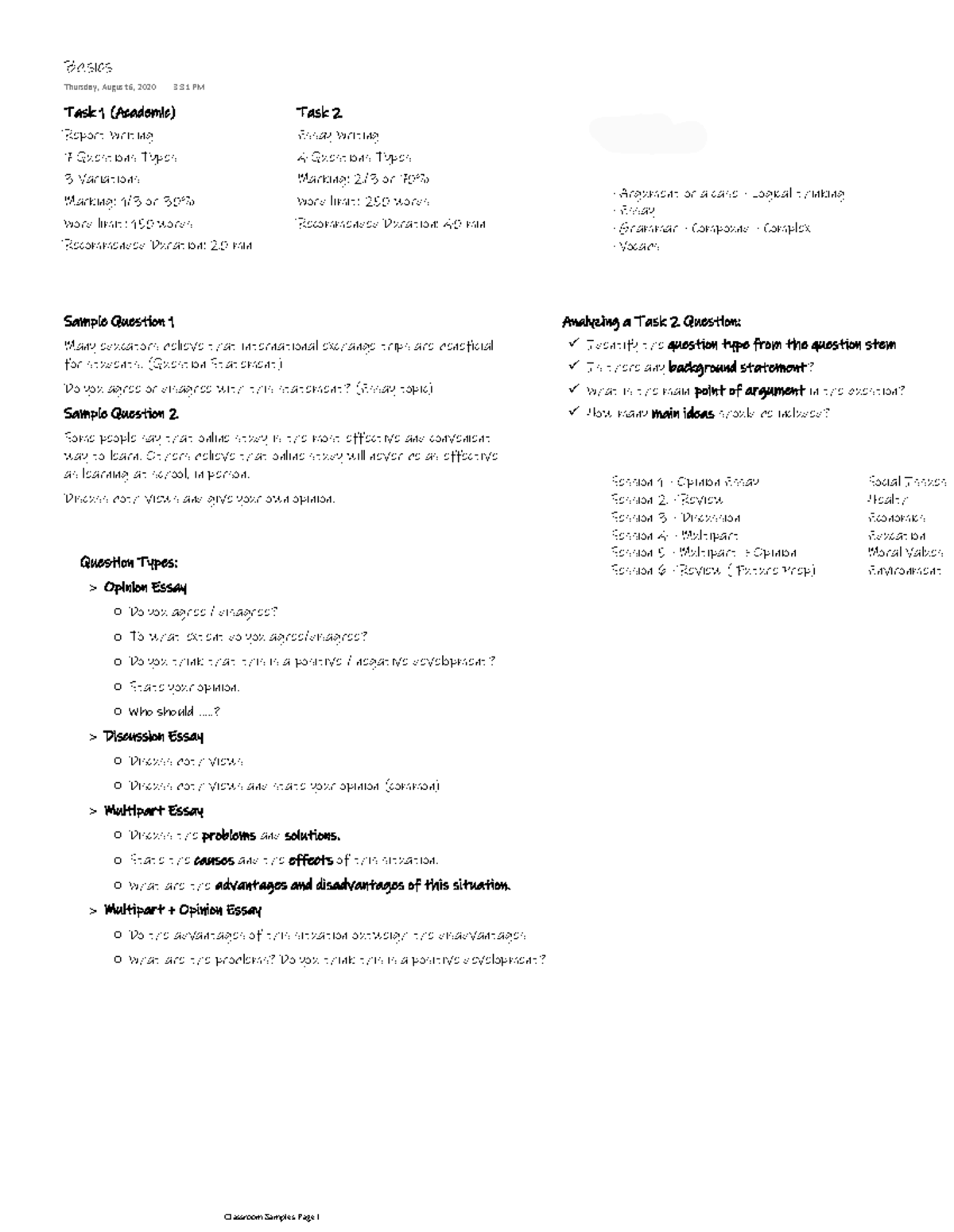 Task 2 Samples - Task 1 (Academic) Report Writing 7 Questions Types 3 ...
