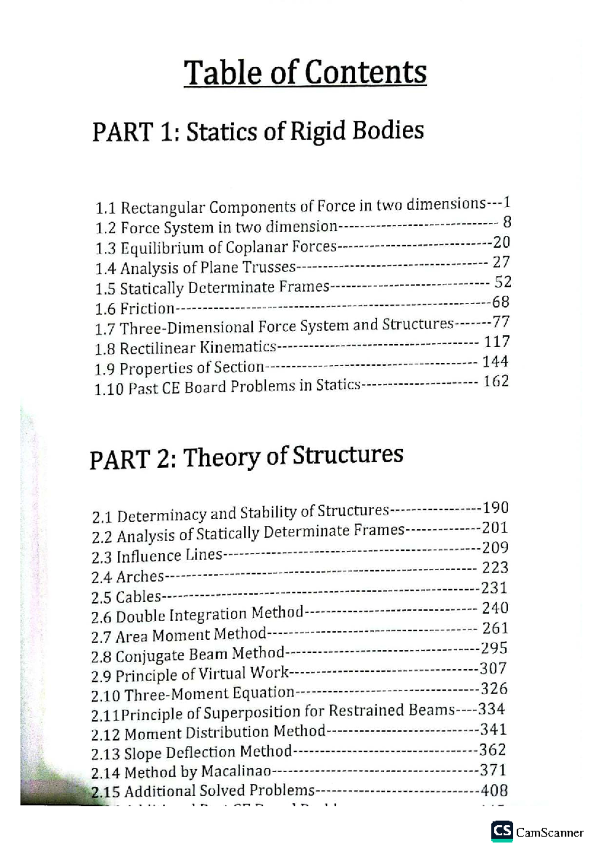 CS Structural Engineering Review Book: Statics of Rigid Bodies - Studocu