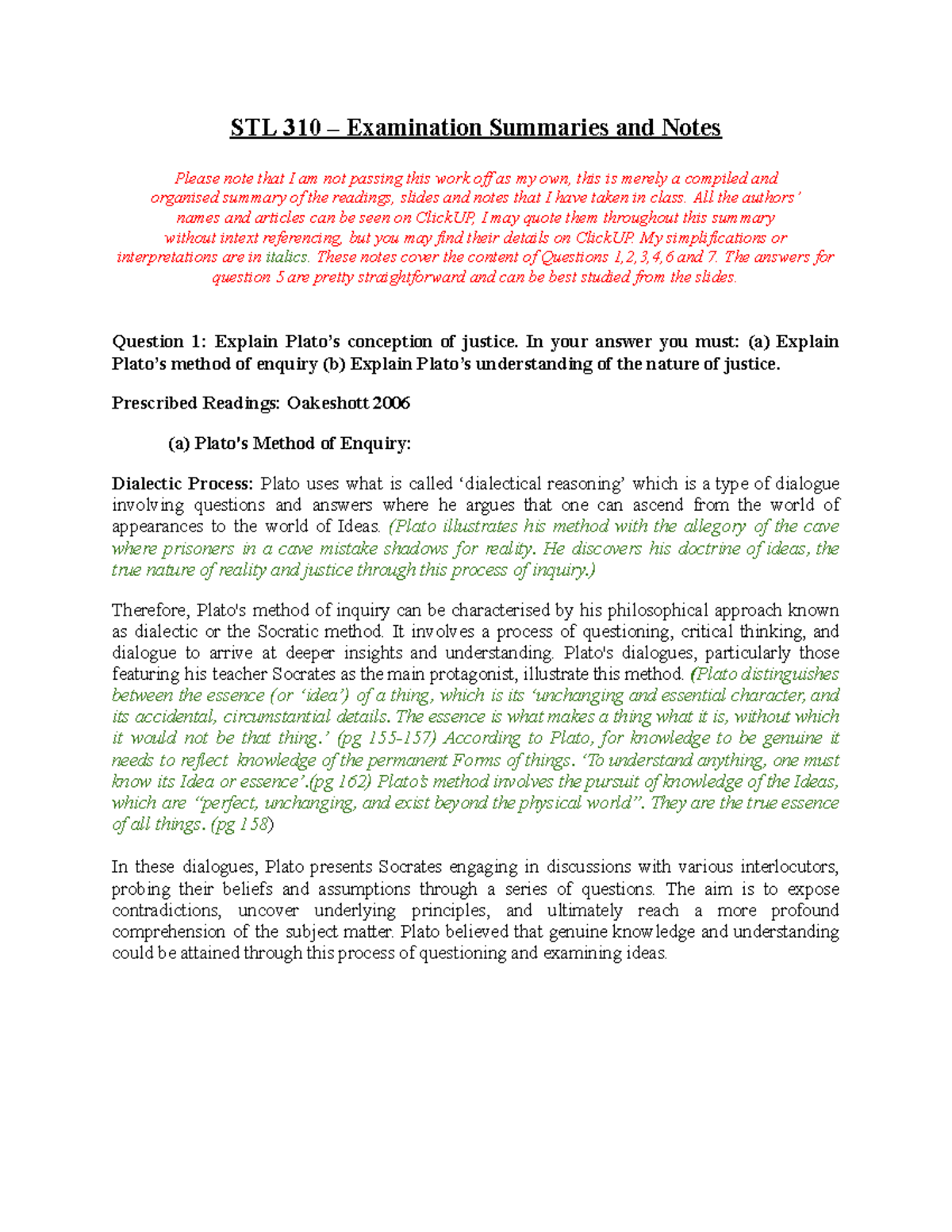 STL 310 – Exam Summaries on Justice Theories and Concepts - Studocu