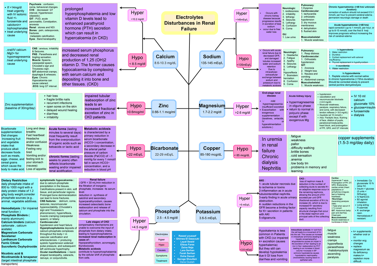 Electrolyte Disturbances in CKD: A Comprehensive Concept Map - Studocu