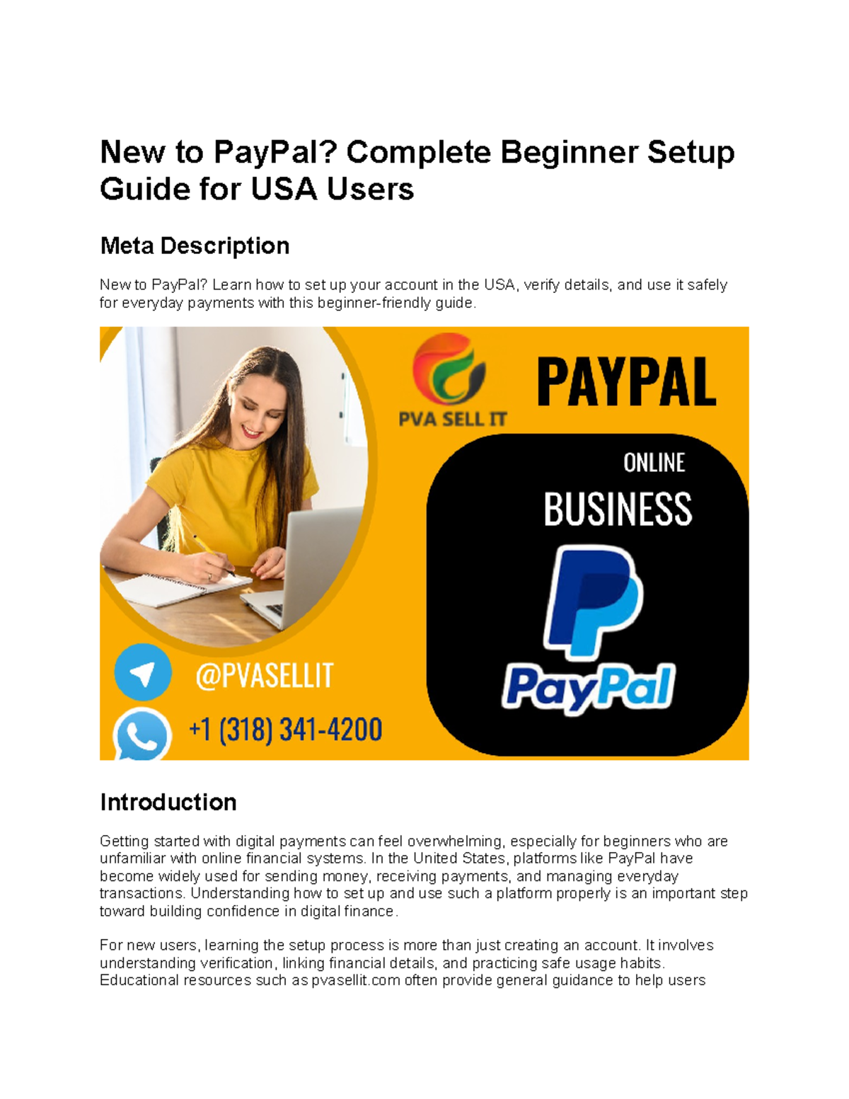PayPal 101: Beginner's Setup Guide for USA Users - Studocu