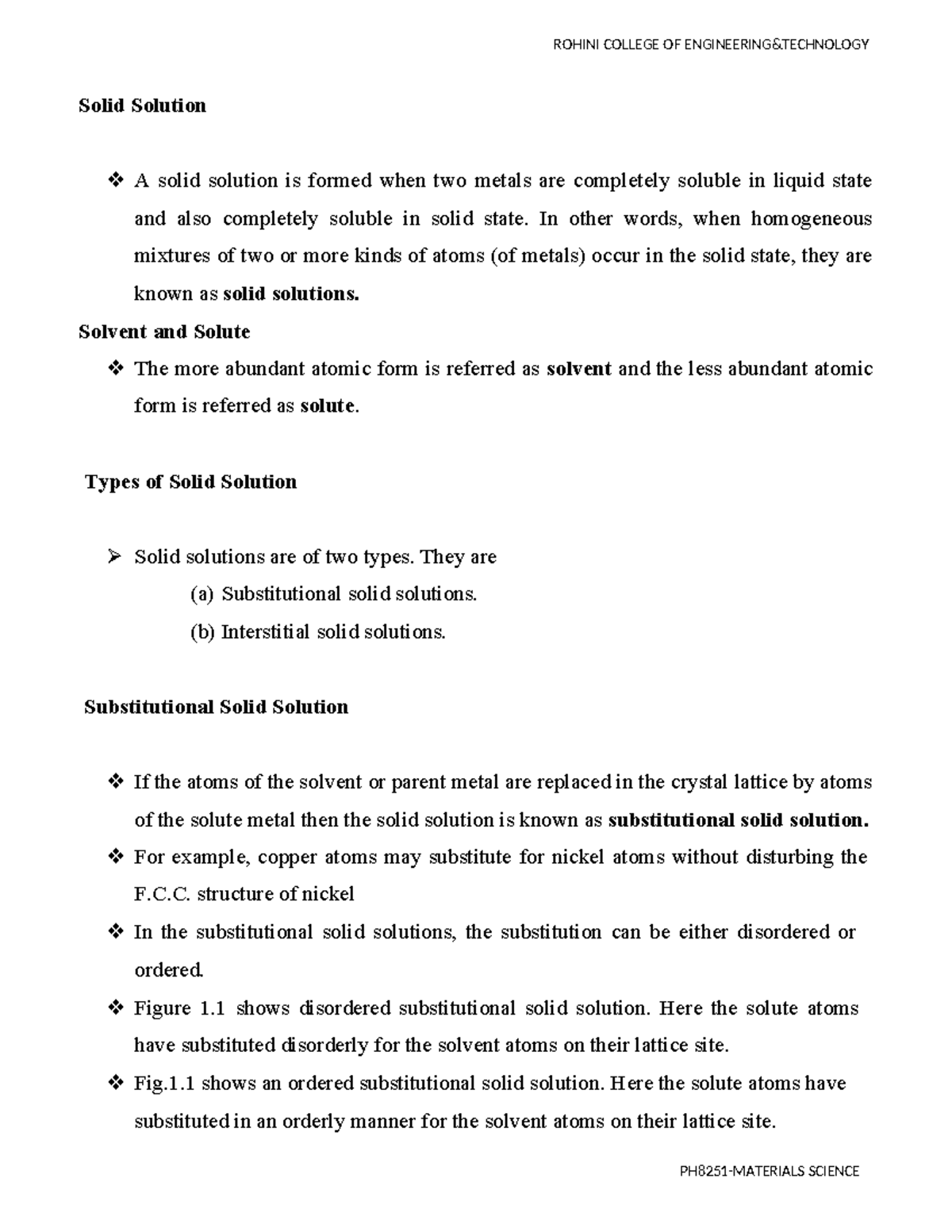 Solid Solution: Types and Characteristics in SCIENCE - Studocu