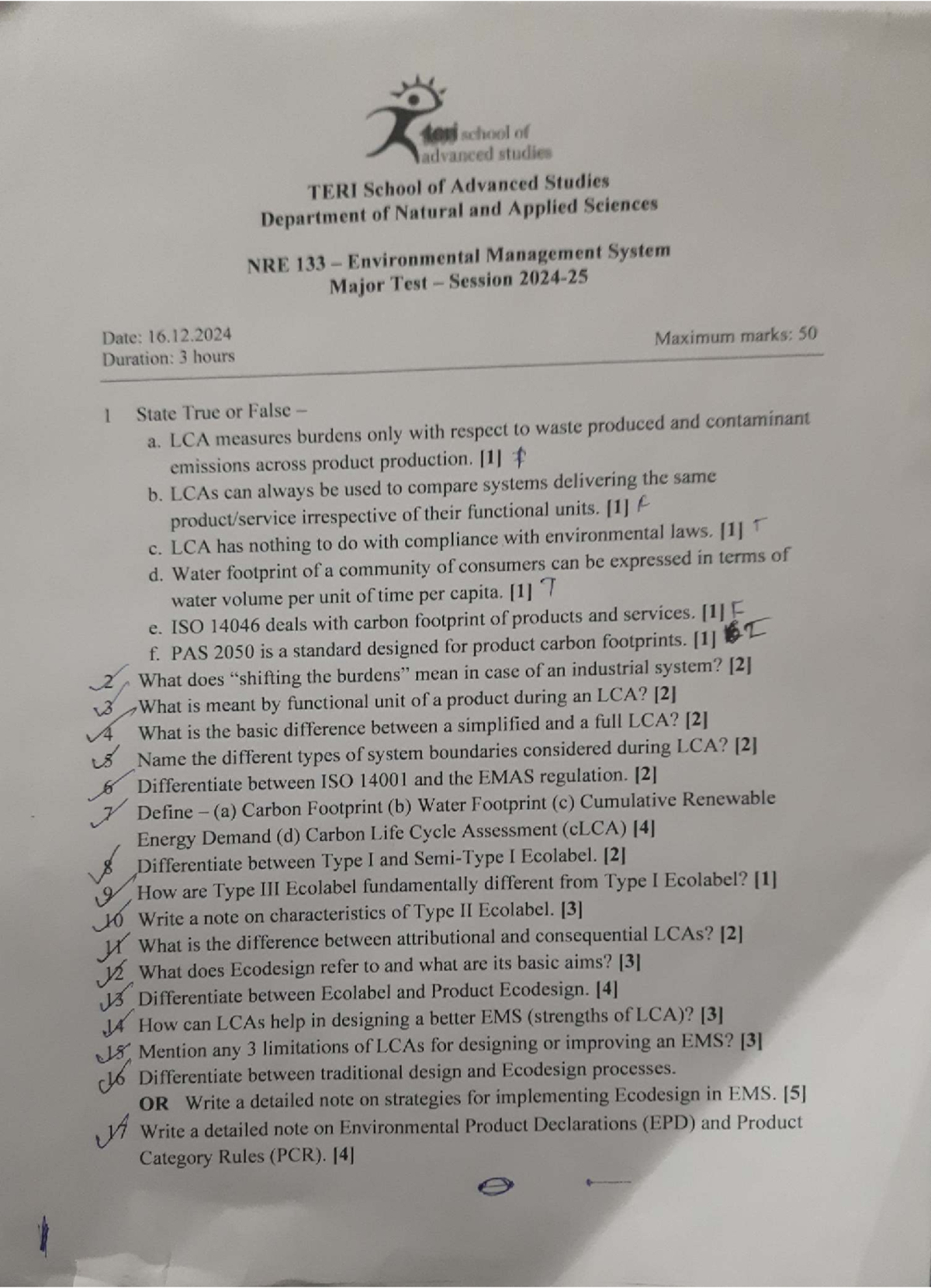 NRE 133 Environmental Management System Major Test Notes - Studocu