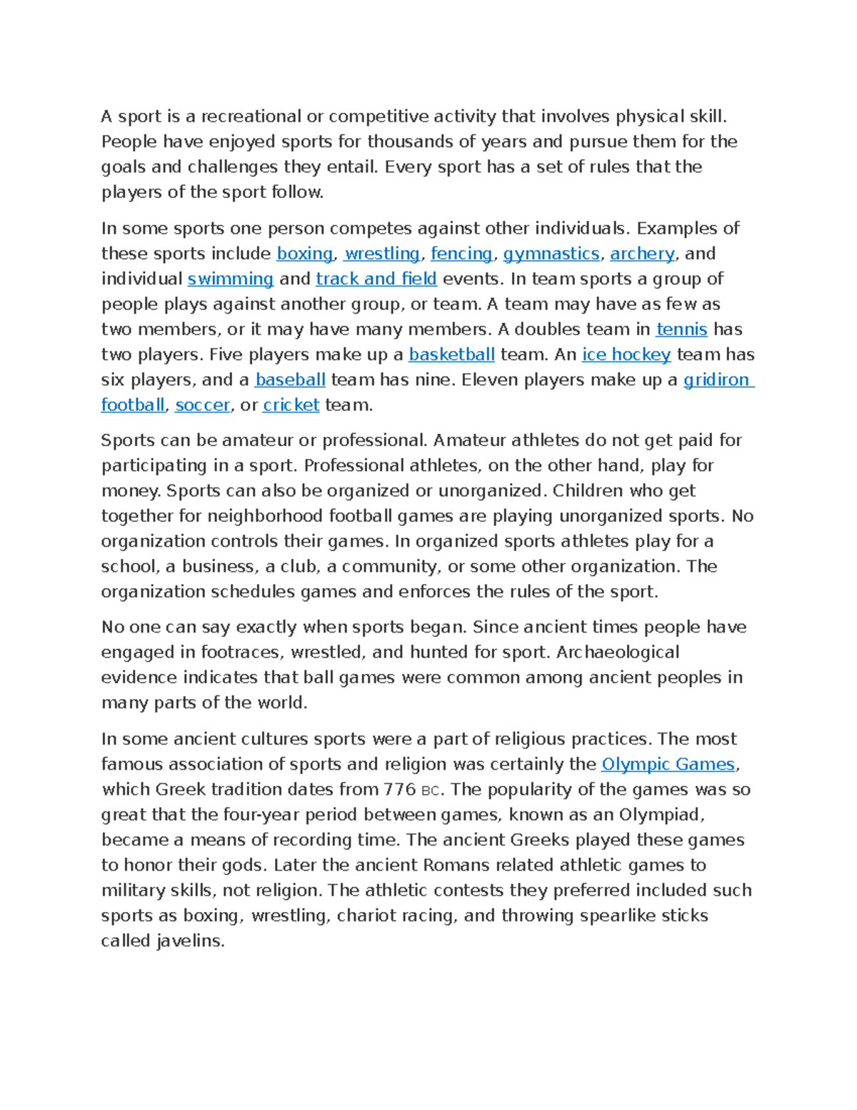 Sports 1 - A sport is a recreational or competitive activity that ...
