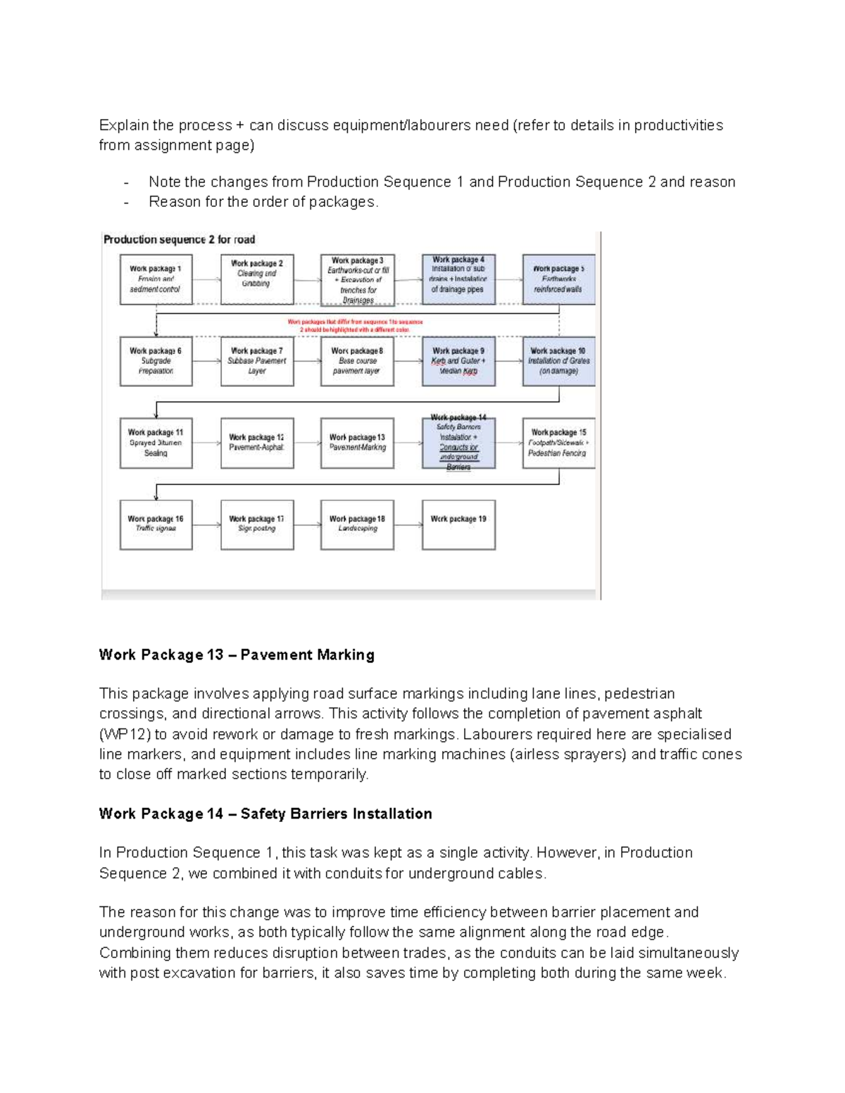 Construction Group Report: Work Package Analysis and Sequence Changes ...