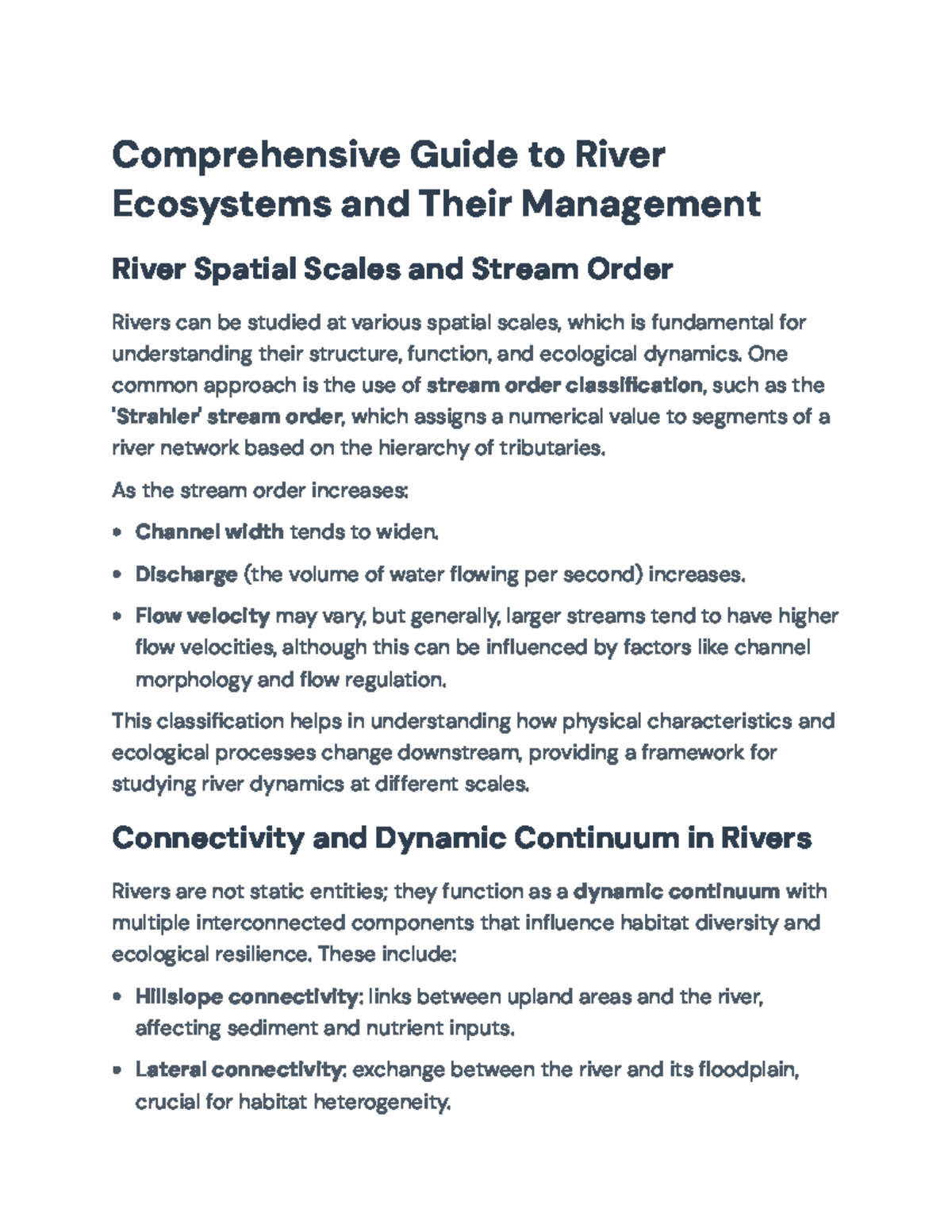 Comprehensive Insights on River Ecosystems and Management Strategies ...