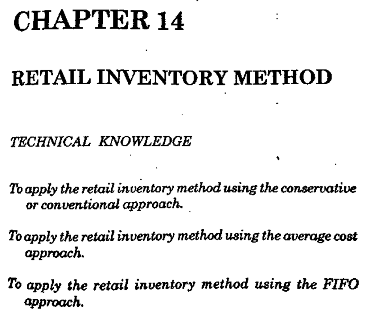 CHAPTER 14: RETAIL INVENTORY METHOD TECHNICAL KNOWLEDGE - Studocu