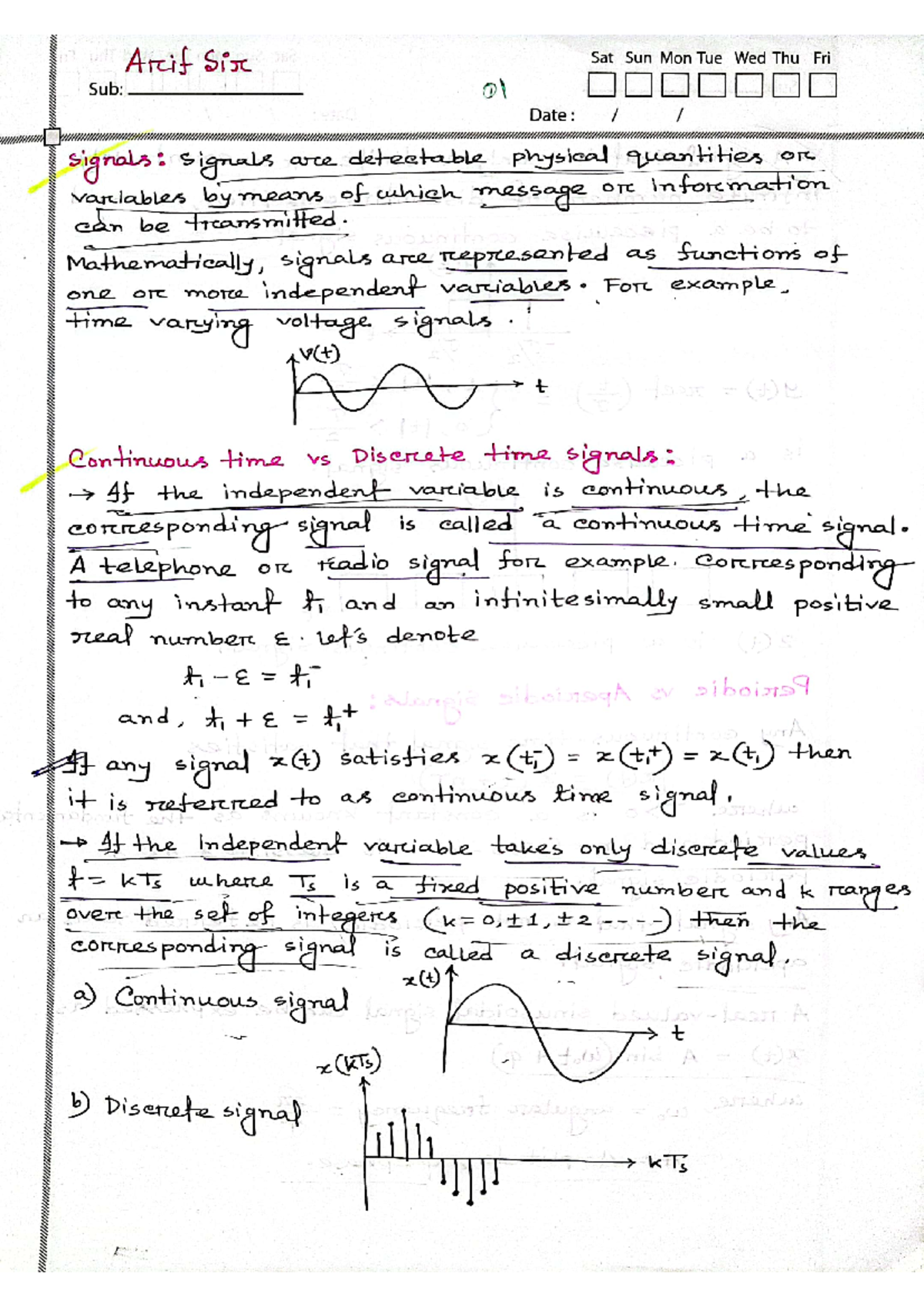Signals and Systems Lecture Notes: Topics in Signal Analysis - Studocu