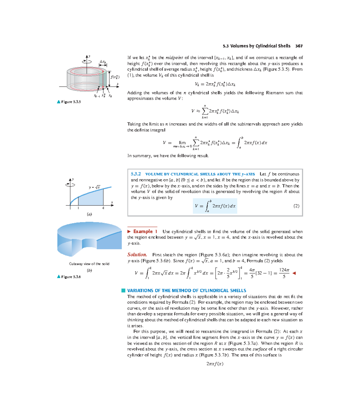Calculus C05: Cylindrical Shells Method & Volume Integration Notes ...