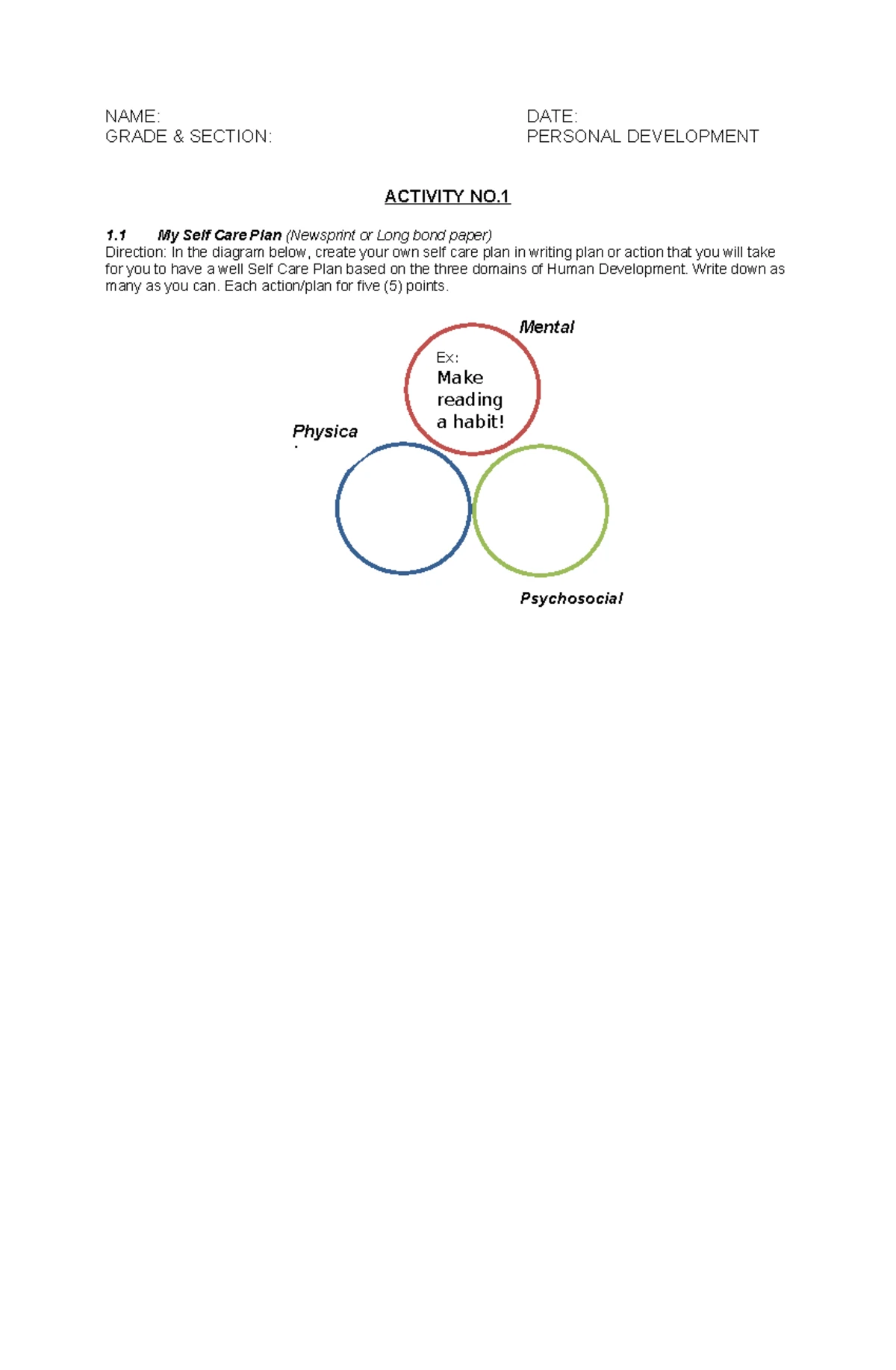 Perdev - Essay 1: Exploring Personal Development and Psychology - Studocu