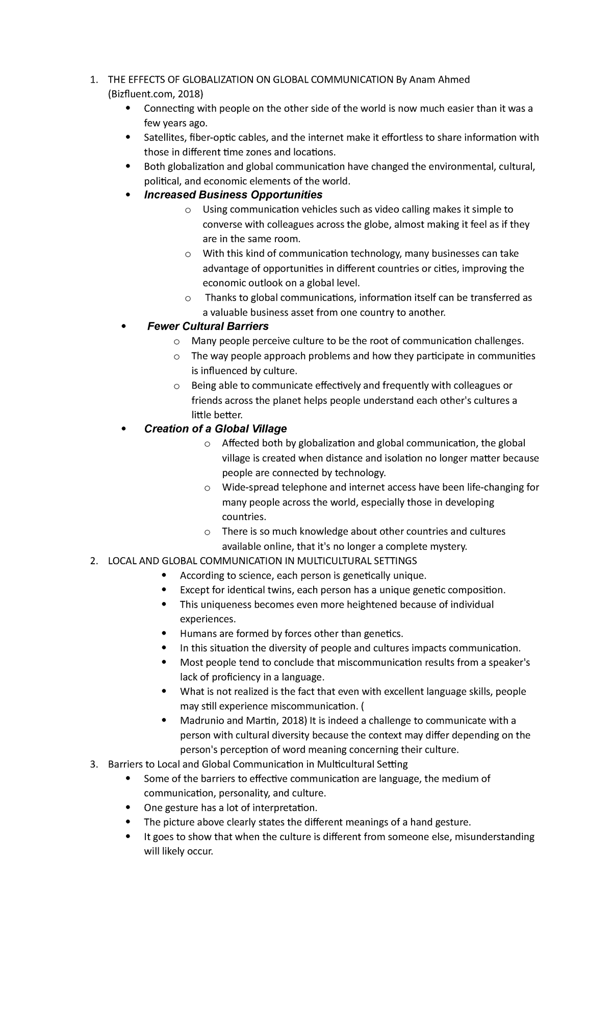 Week 11 Assessment Activity: Impact of Globalization on Communication ...