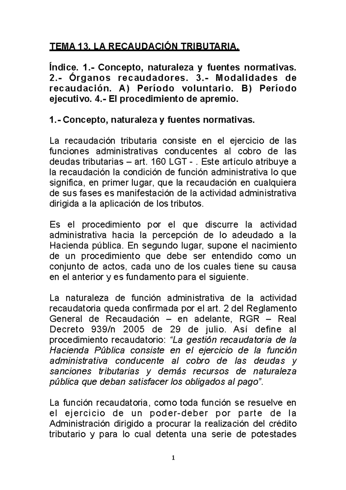 TEMA 13: La Recaudación Tributaria - Conceptos y Procedimientos - Studocu