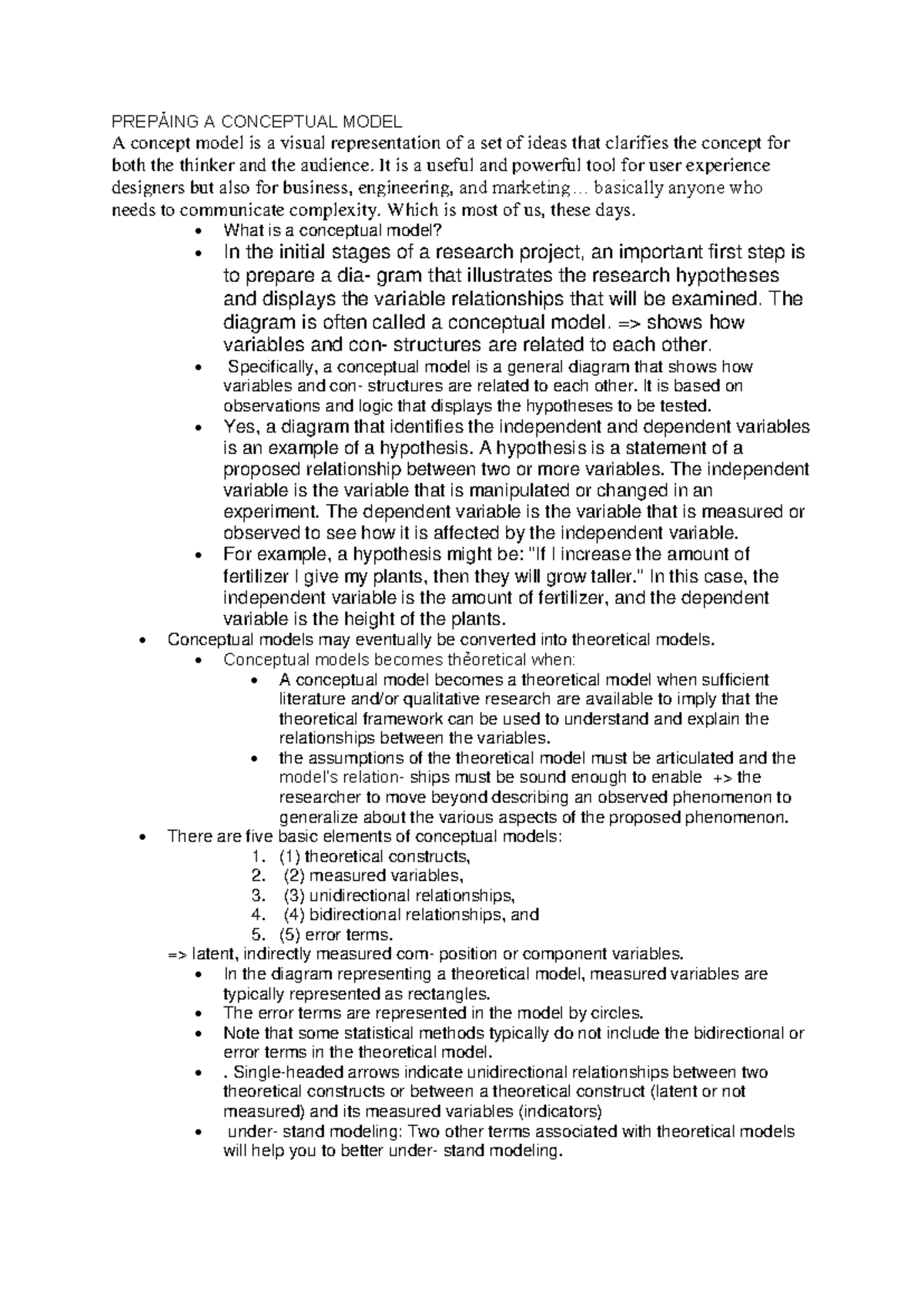 PREPẢING A Conceptual Model - PREPẢING A CONCEPTUAL MODEL A concept ...
