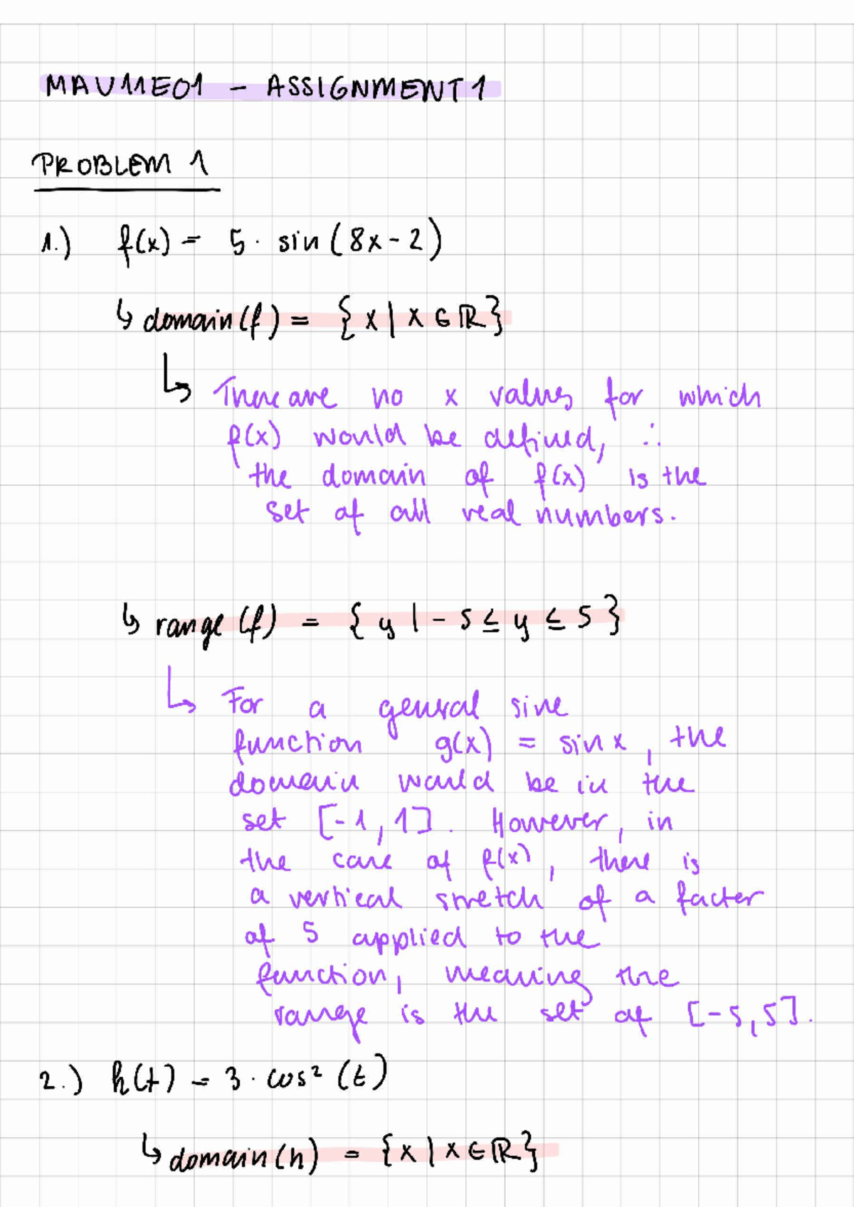 MAVMEDL - Math Assignment 1 Notes - Studocu