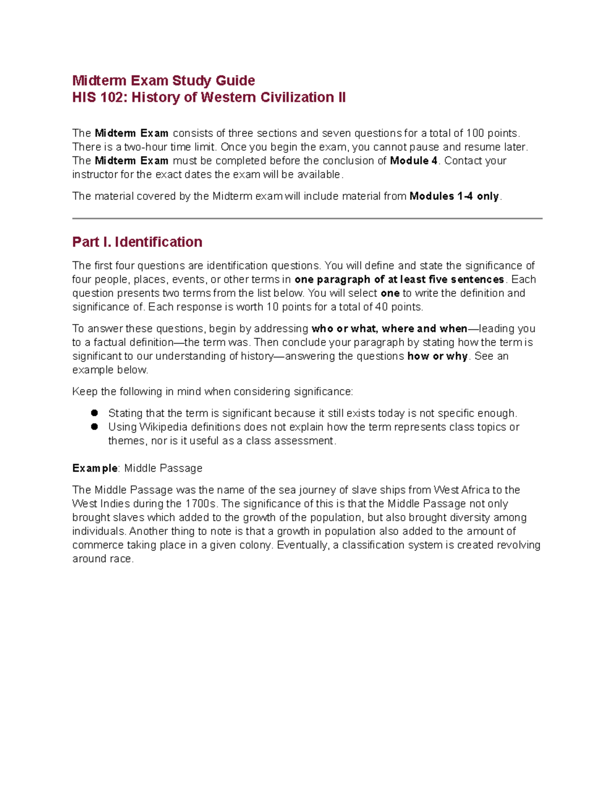 Midterm Exam Study Guide for HIS 102: Western Civilization II - Studocu