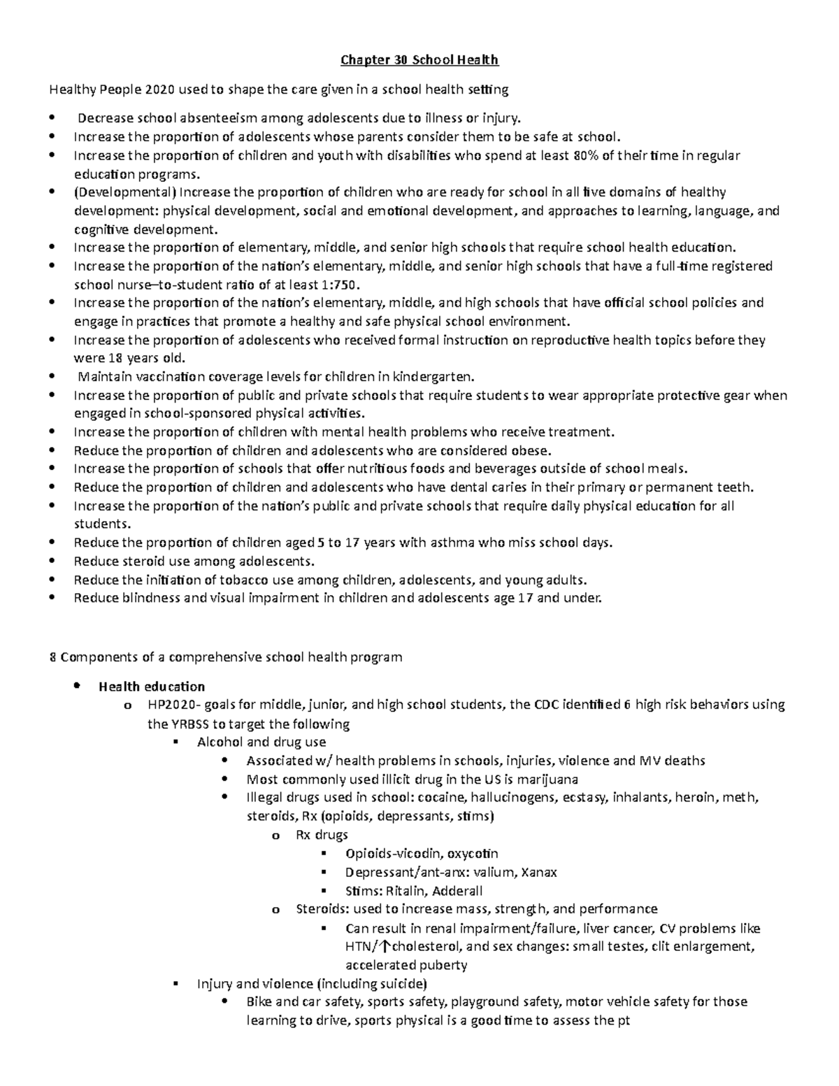 NURS 305 Final Exam Study Guide: School Health and Home Care Concepts ...