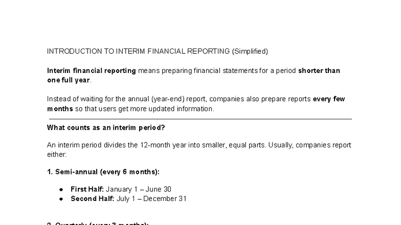 IA3 - CHAP 15 - Interim Financial Reporting - INTRODUCTION TO INTERIM ...