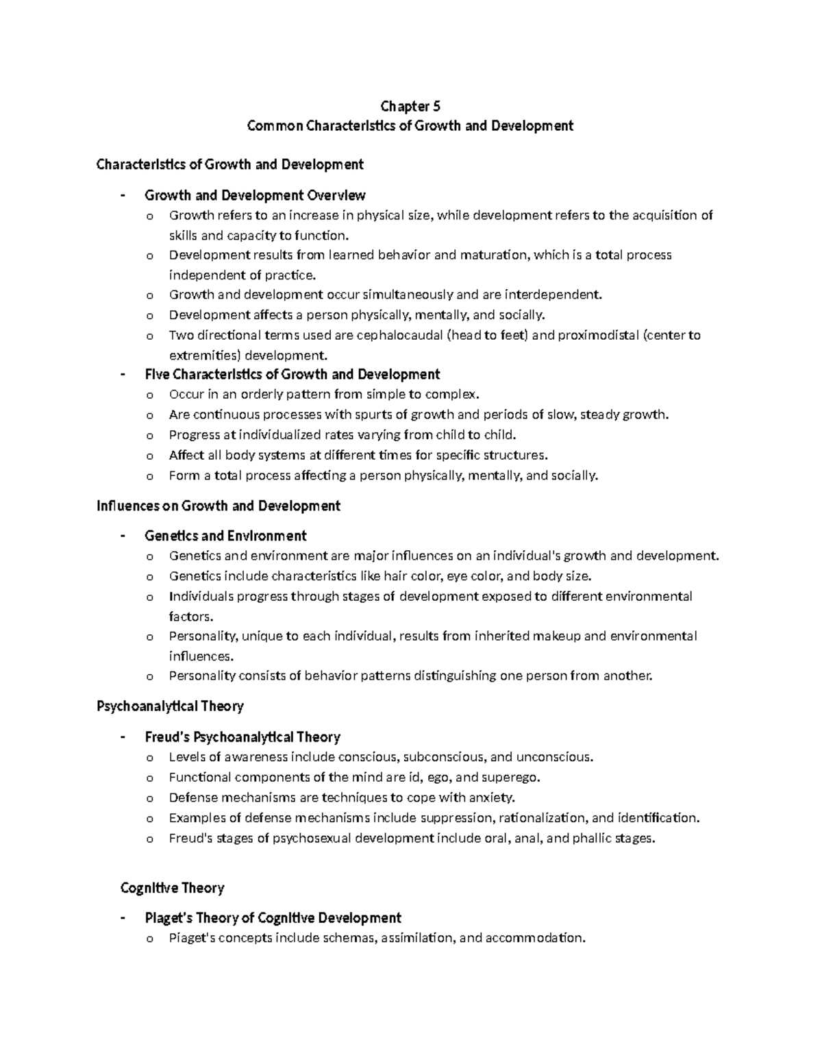 Chapter 5 - Key Aspects of Growth & Development Principles - Studocu