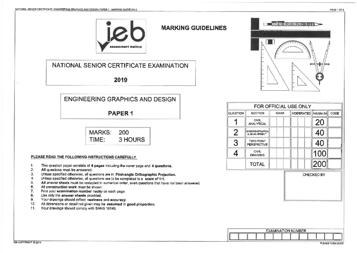 Engineering Graphics Design (EGD) IEB NSC Grade 12 Past Exam Papers ...