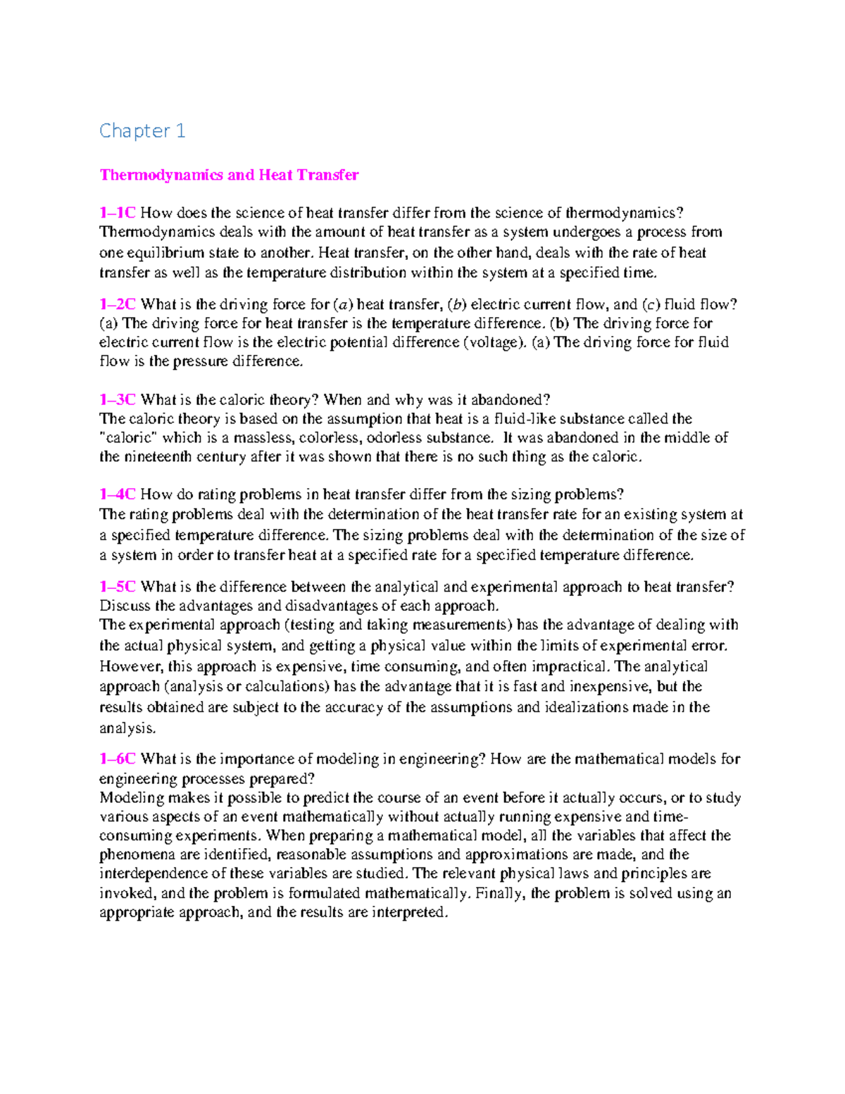 Thermodynamics & Heat Transfer Questions - 03 C Exam Prep - Studocu