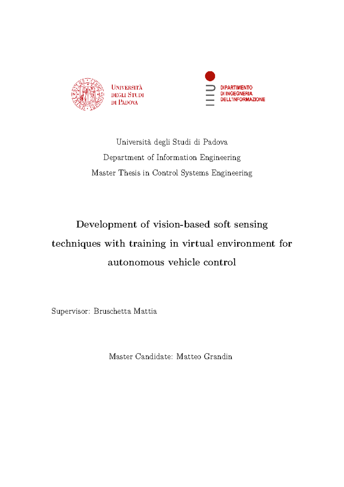 Master Thesis in Control Systems Engineering: Soft Sensing for ...