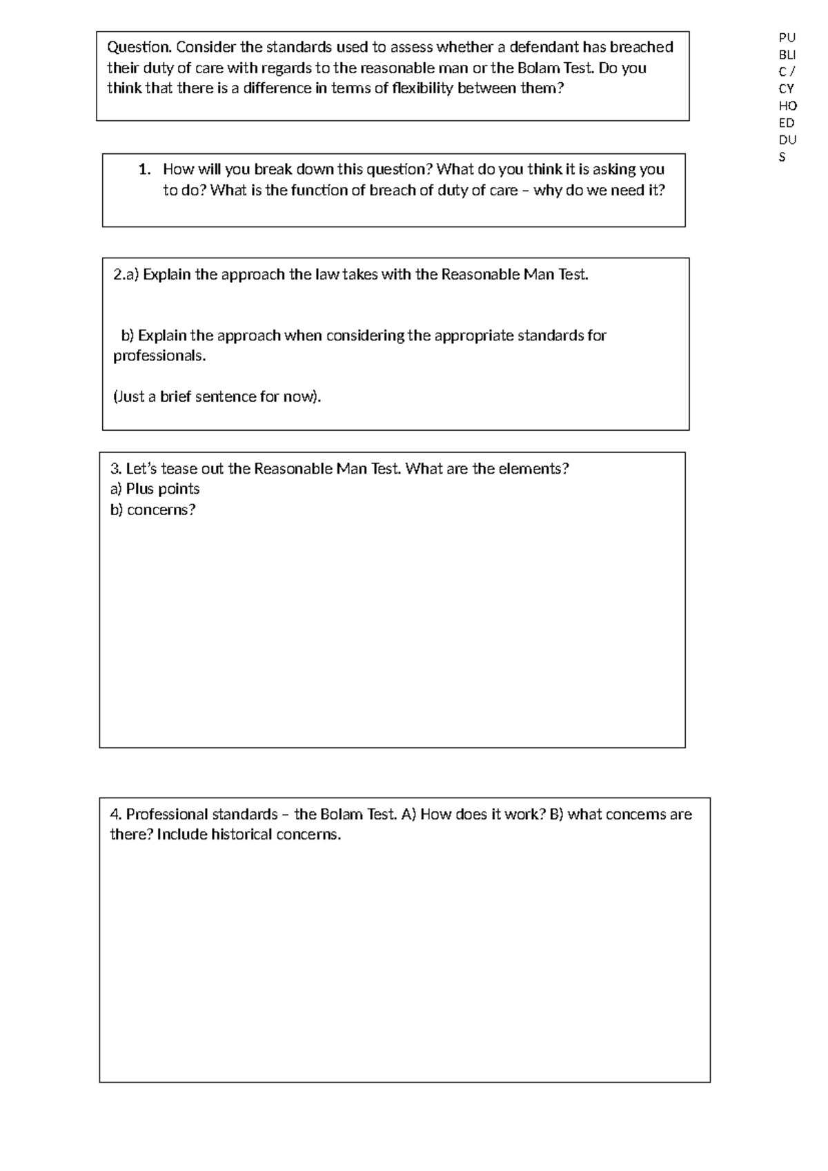 Revision on Breach of Duty of Care: Reasonable Man & Bolam Test (PU ...